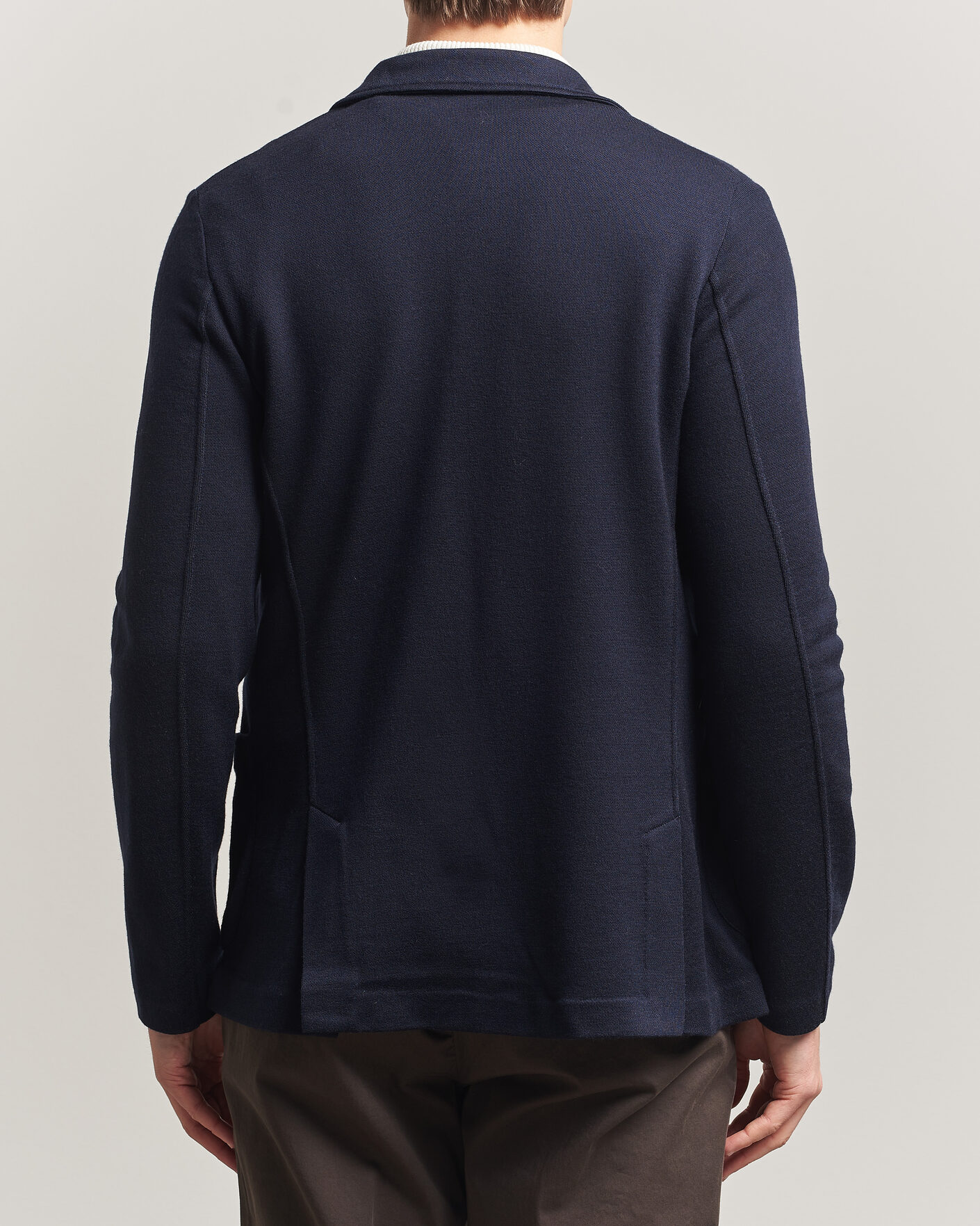 Heren | Blazers | Gran Sasso | Wool Knitted Blazer Navy