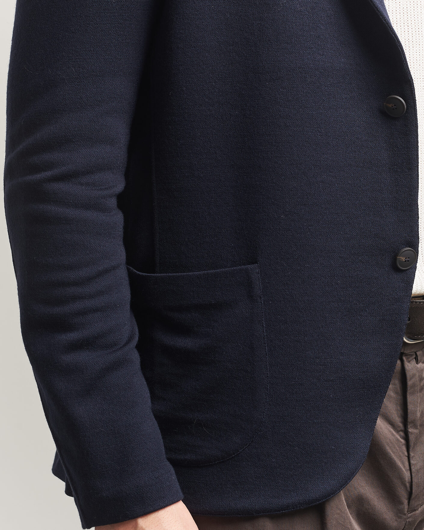 Heren | Blazers | Gran Sasso | Wool Knitted Blazer Navy