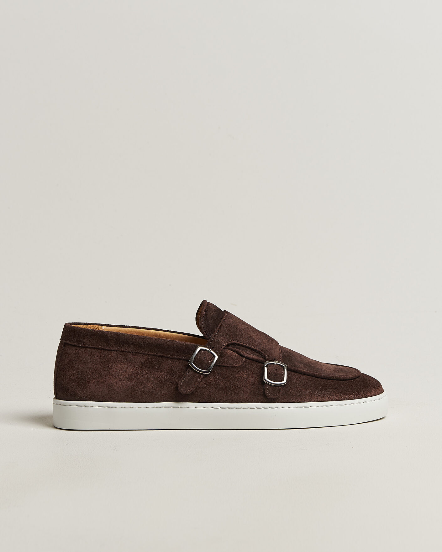 Heren | Instappers | Fliteless | Suede Monk Strap Sneaker Loafer Dark Brown