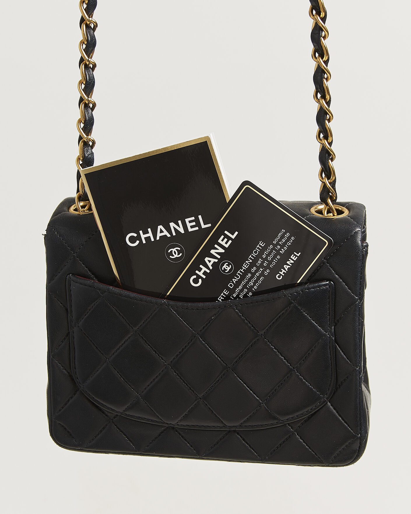 Heren | Pre-Owned & Vintage Bags | Chanel Pre-Owned | Classic Mini Single Flap Square Bag Black