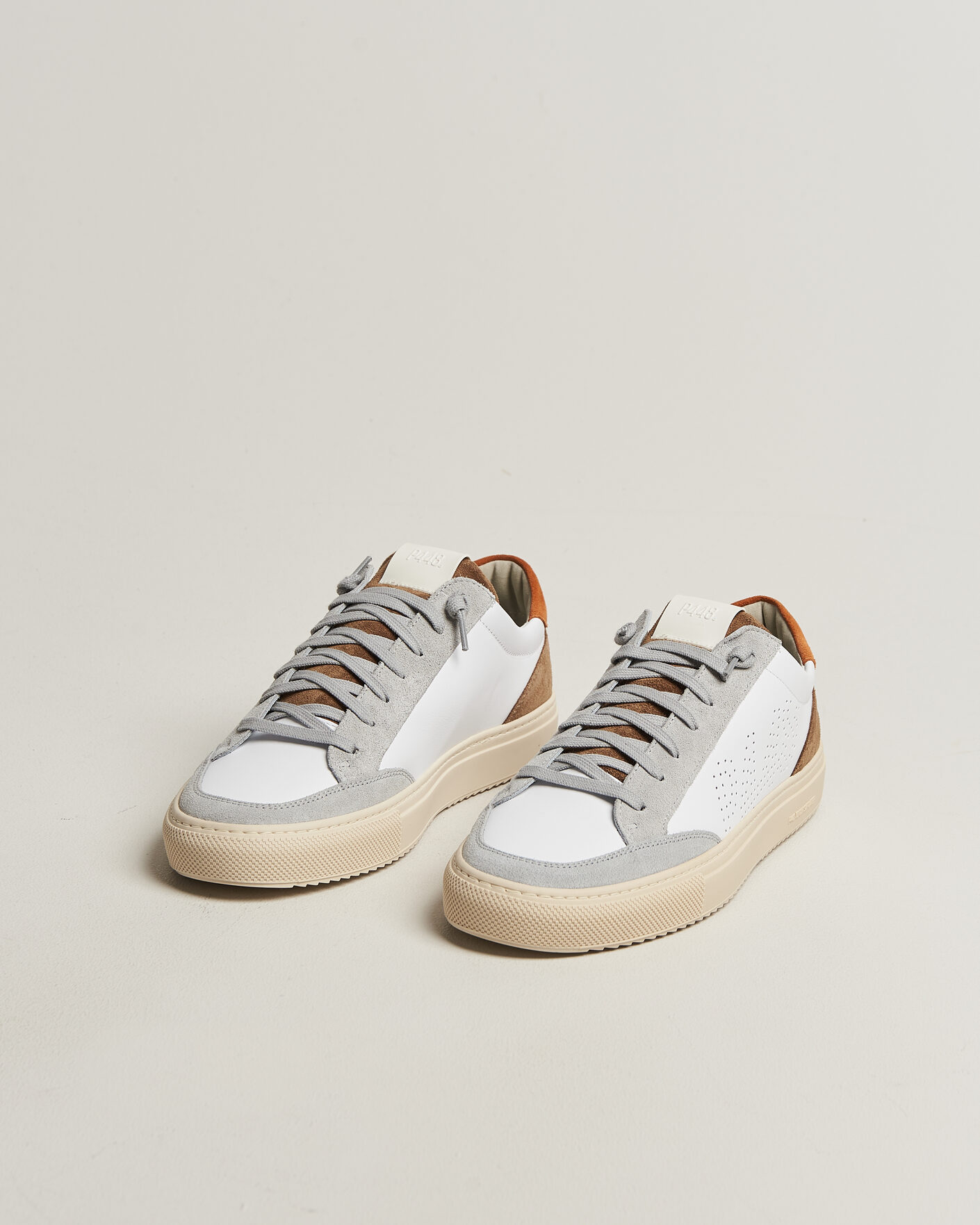 Heren | Sneakers | P448 | Soho Leather/Suede Sneaker White/Grey