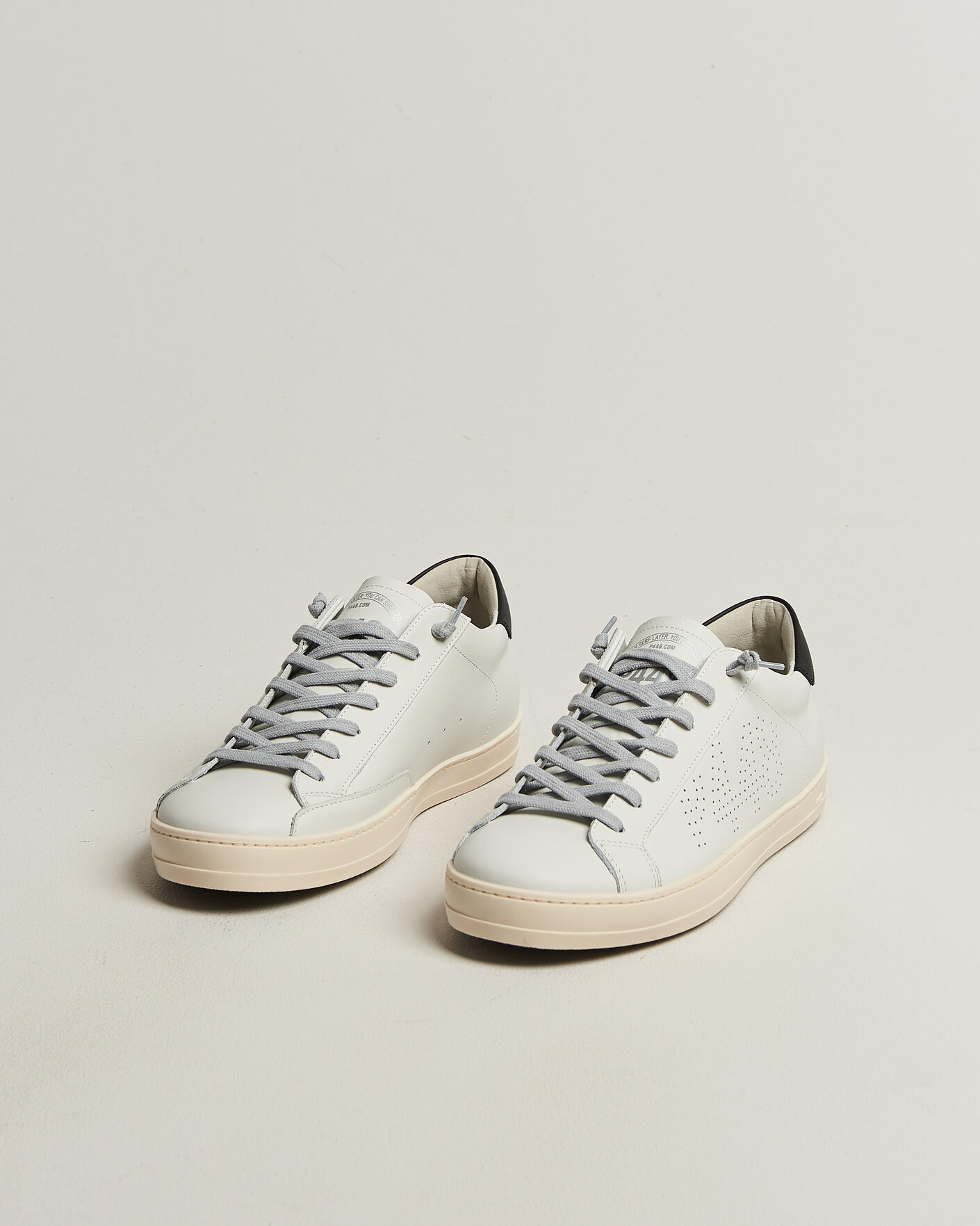 Heren | Sneakers | P448 | John Leather Sneaker White/Black