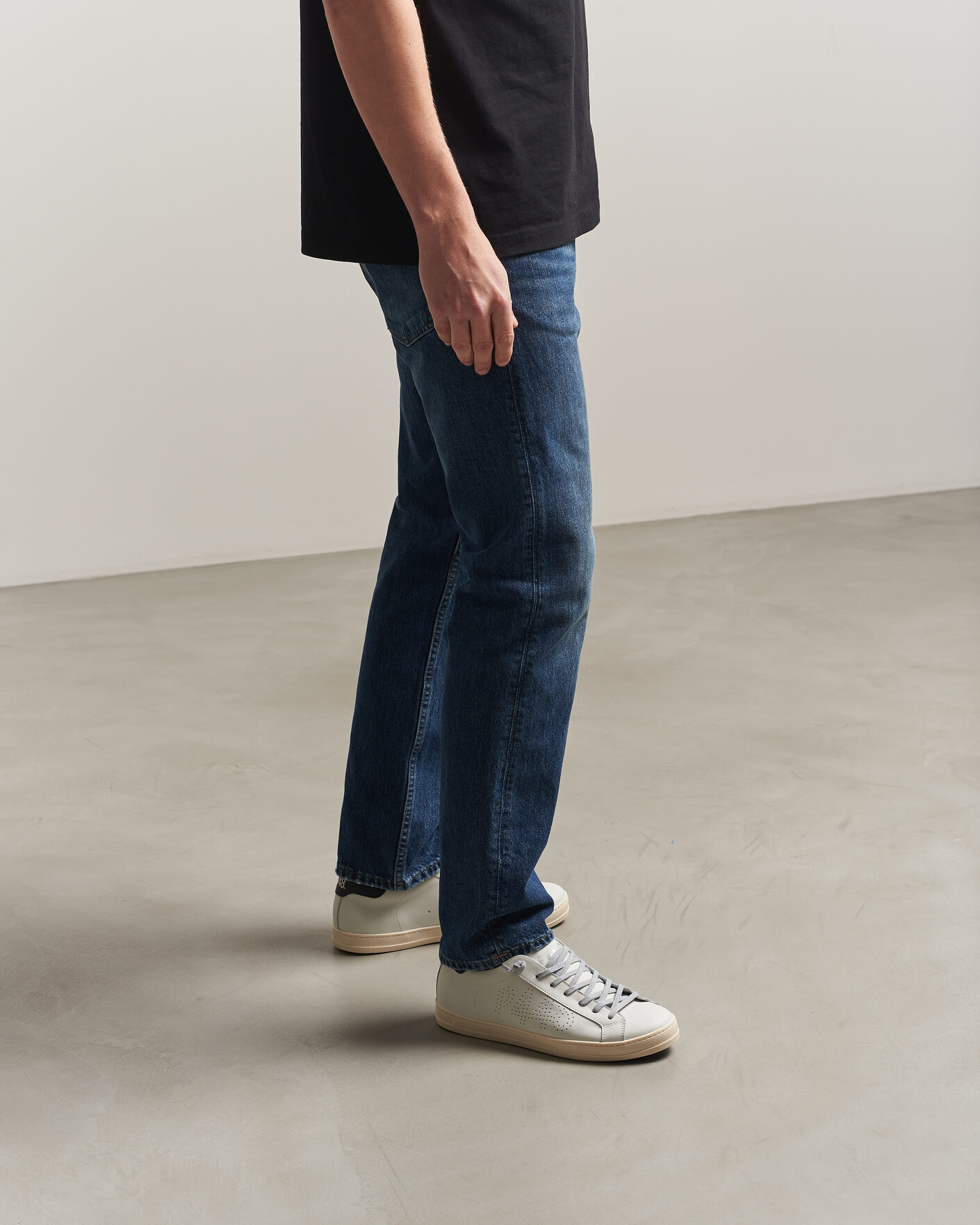 Heren | Sneakers | P448 | John Leather Sneaker White/Black