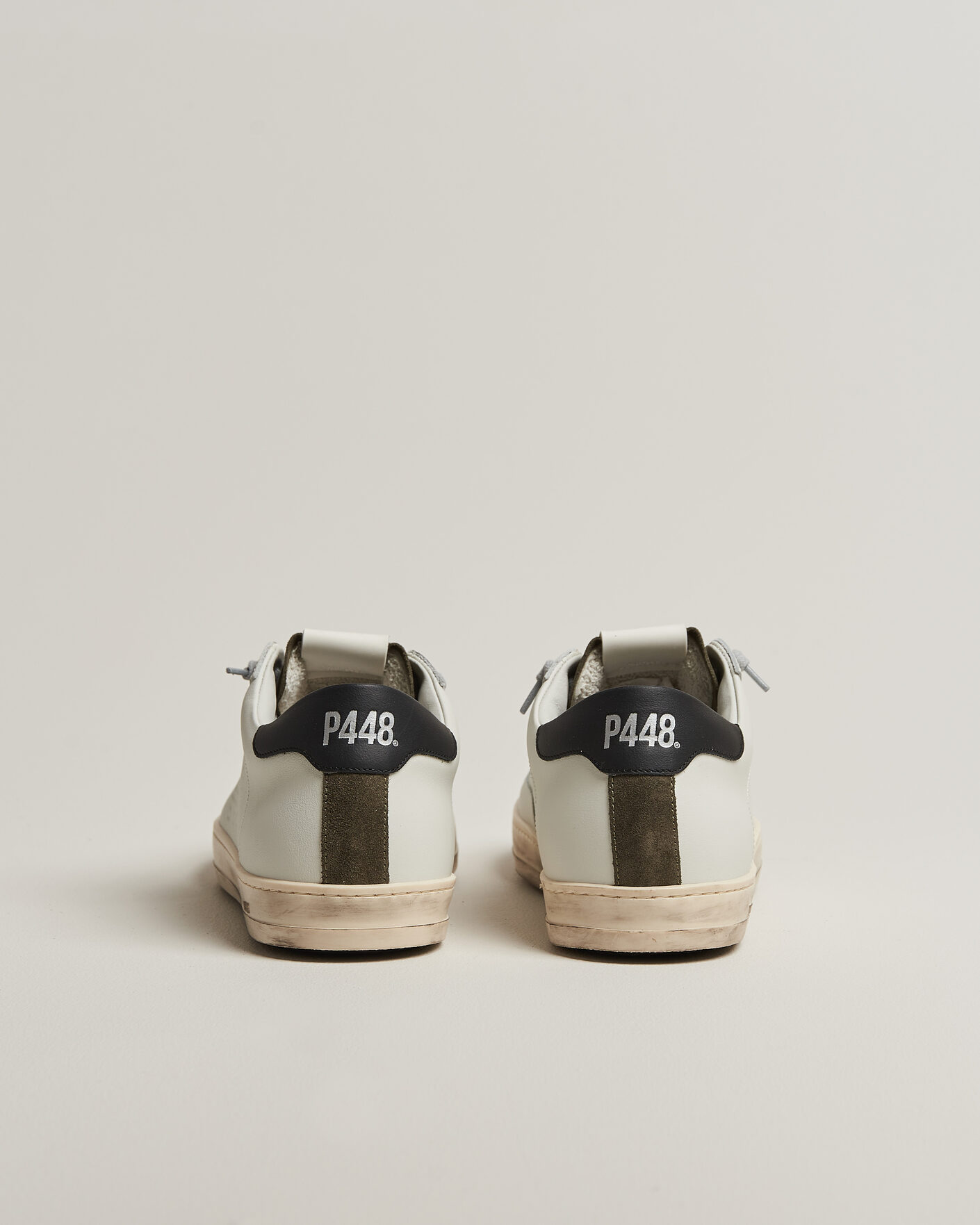 Heren | Sneakers | P448 | John Leather Sneaker White/Olive