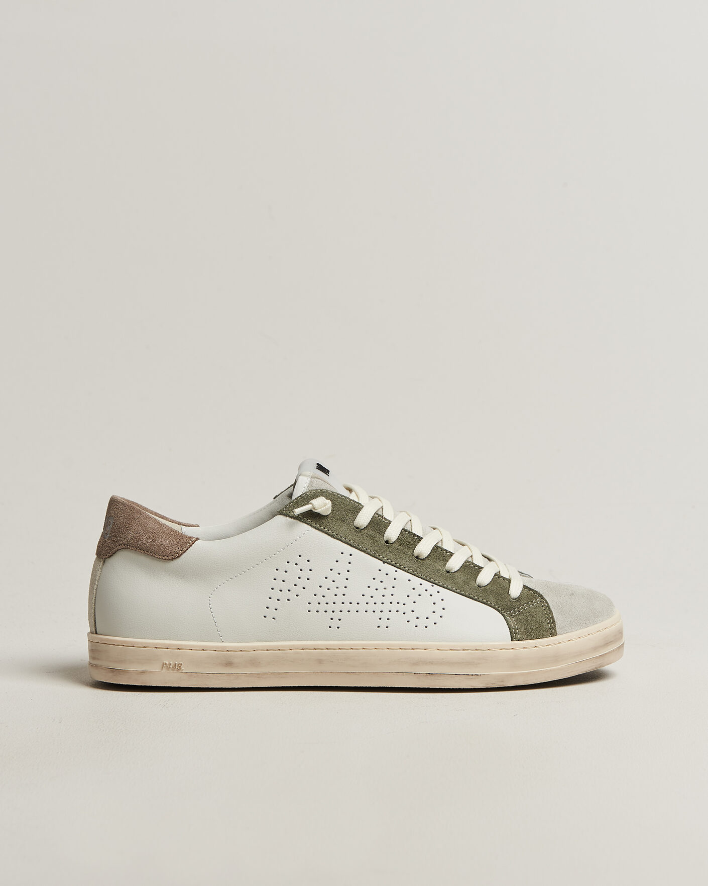 Heren | Sneakers | P448 | John Leather/Suede Sneaker White/Olive/Grey