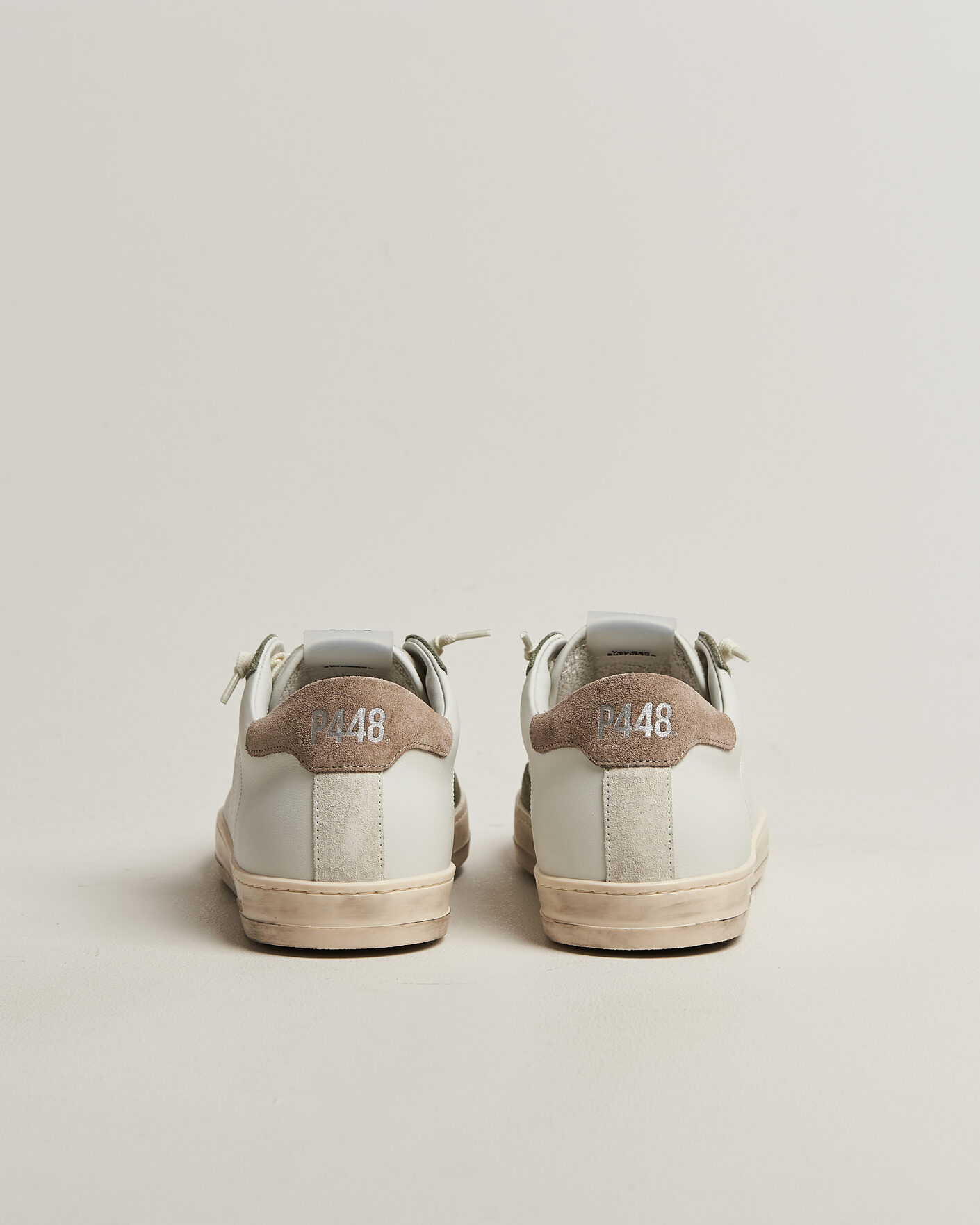 Heren | Sneakers | P448 | John Leather/Suede Sneaker White/Olive/Grey
