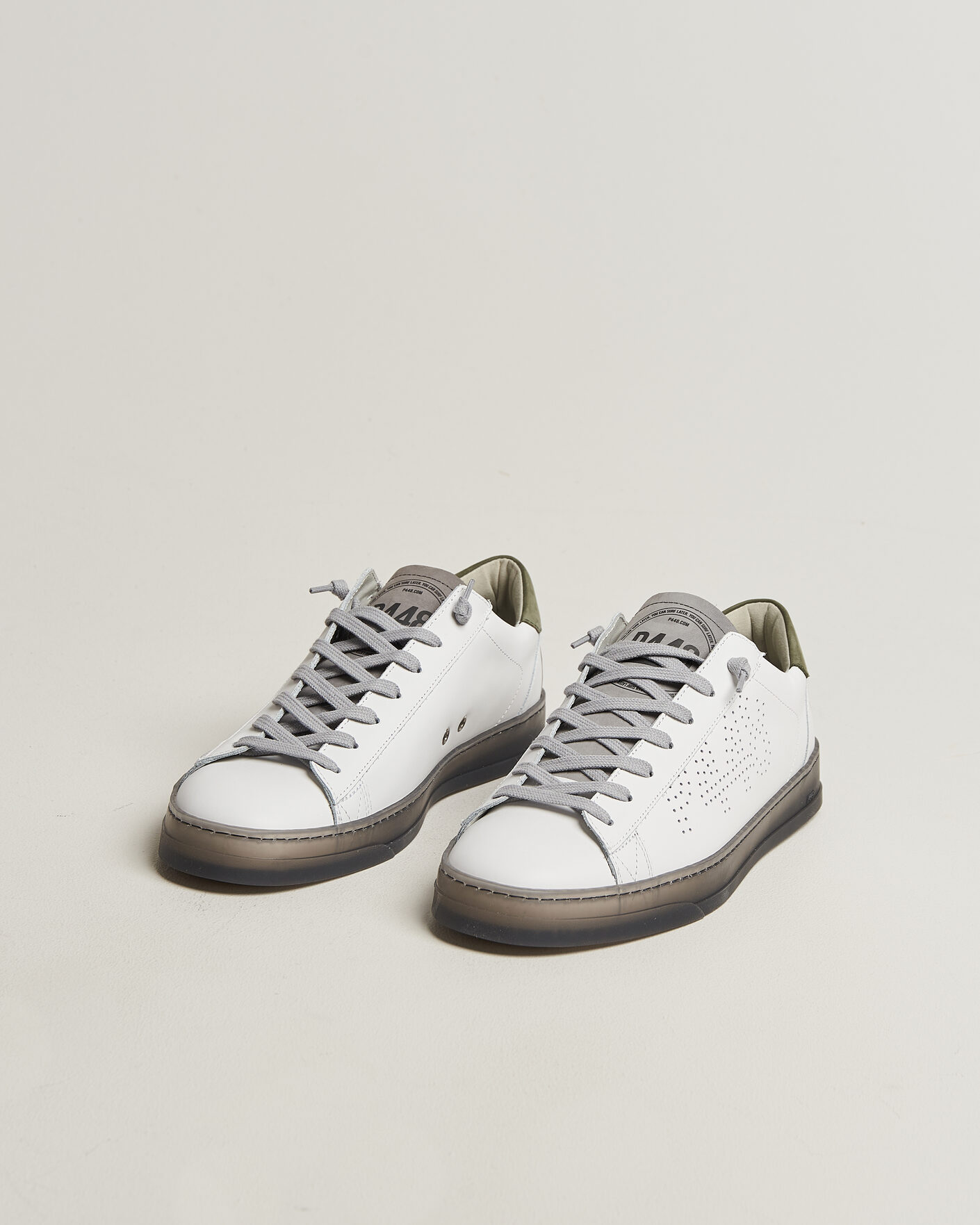 Heren | Sneakers | P448 | Jack Leather Sneaker White/Grey