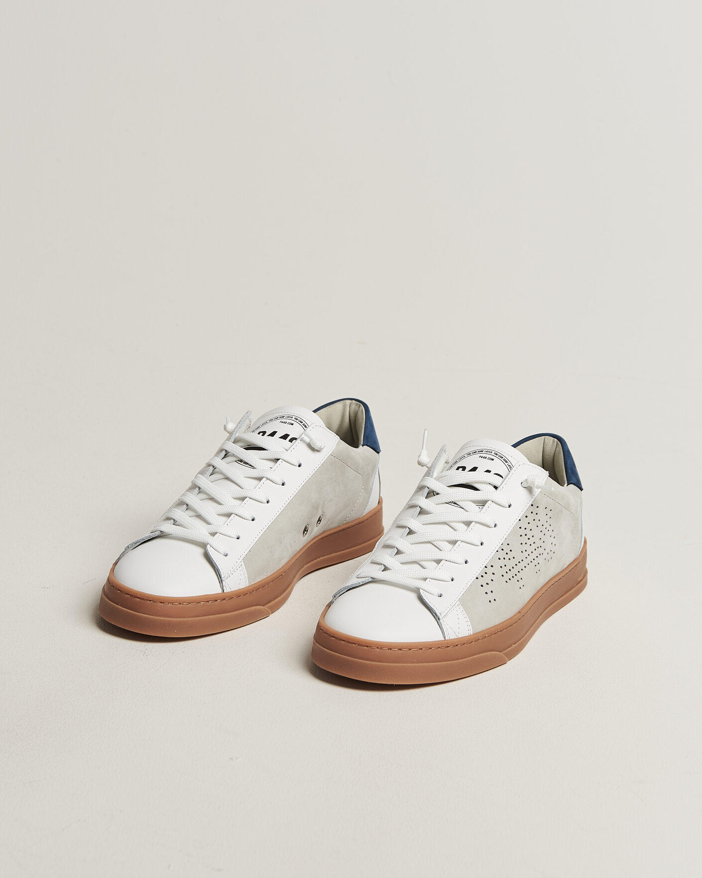 Heren | Sneakers | P448 | Jack Leather Sneaker White/Navy