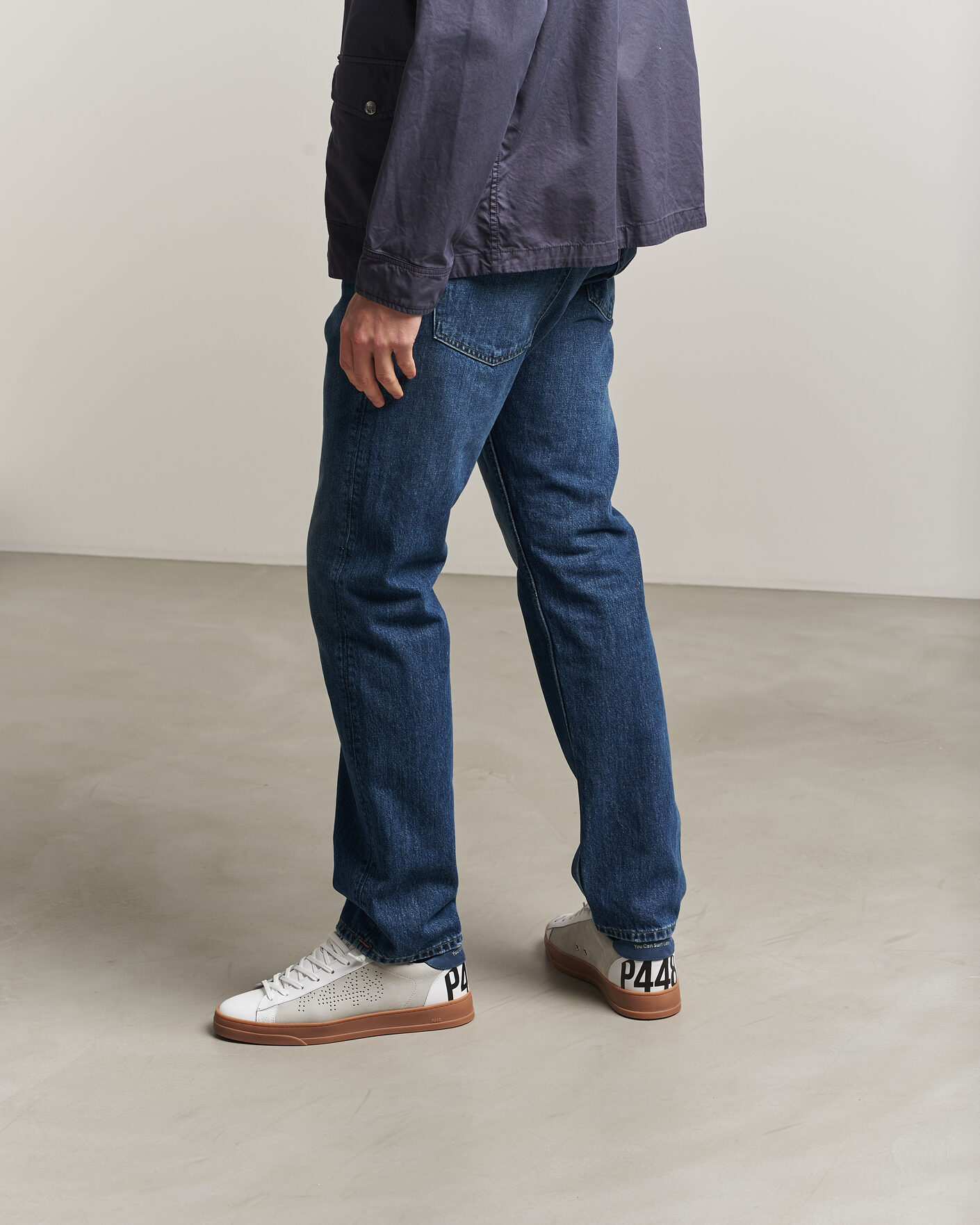 Heren | Sneakers | P448 | Jack Leather Sneaker White/Navy