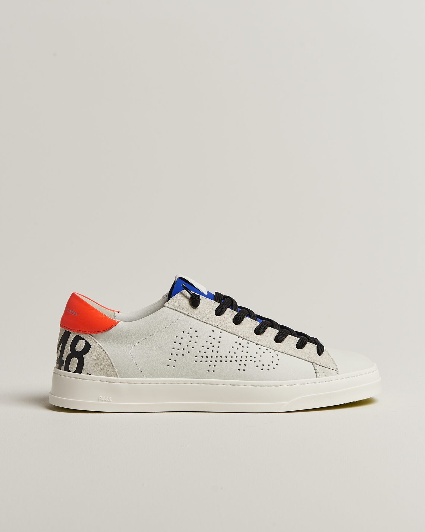 Heren | Sneakers | P448 | Jack Leather Sneaker Grey/Orange