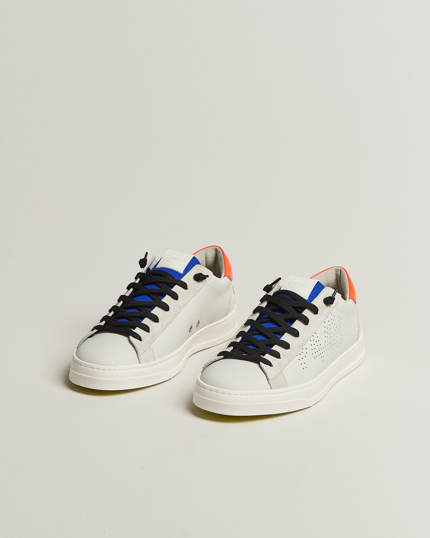 Heren | Sneakers | P448 | Jack Leather Sneaker Grey/Orange