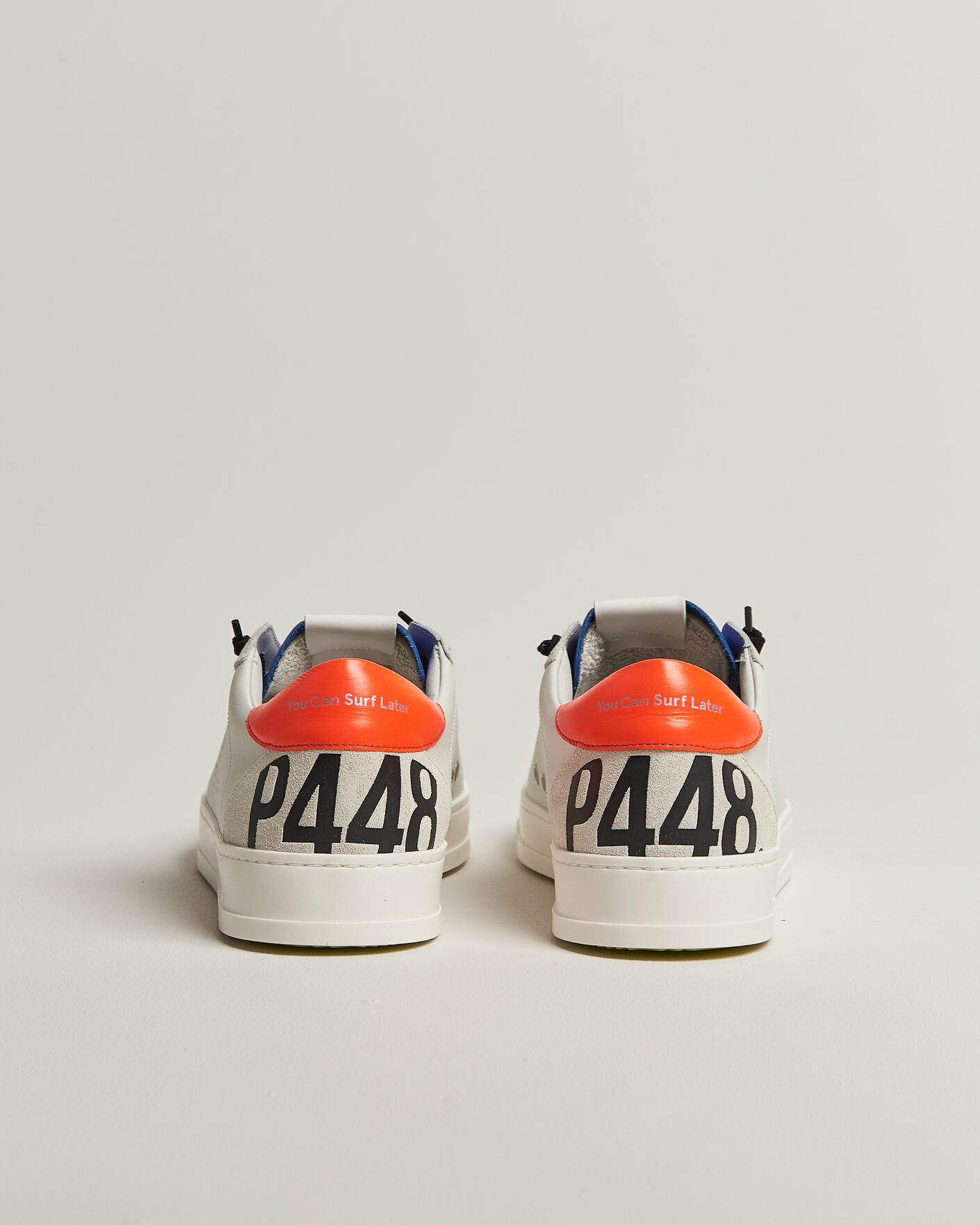 Heren | Sneakers | P448 | Jack Leather Sneaker Grey/Orange