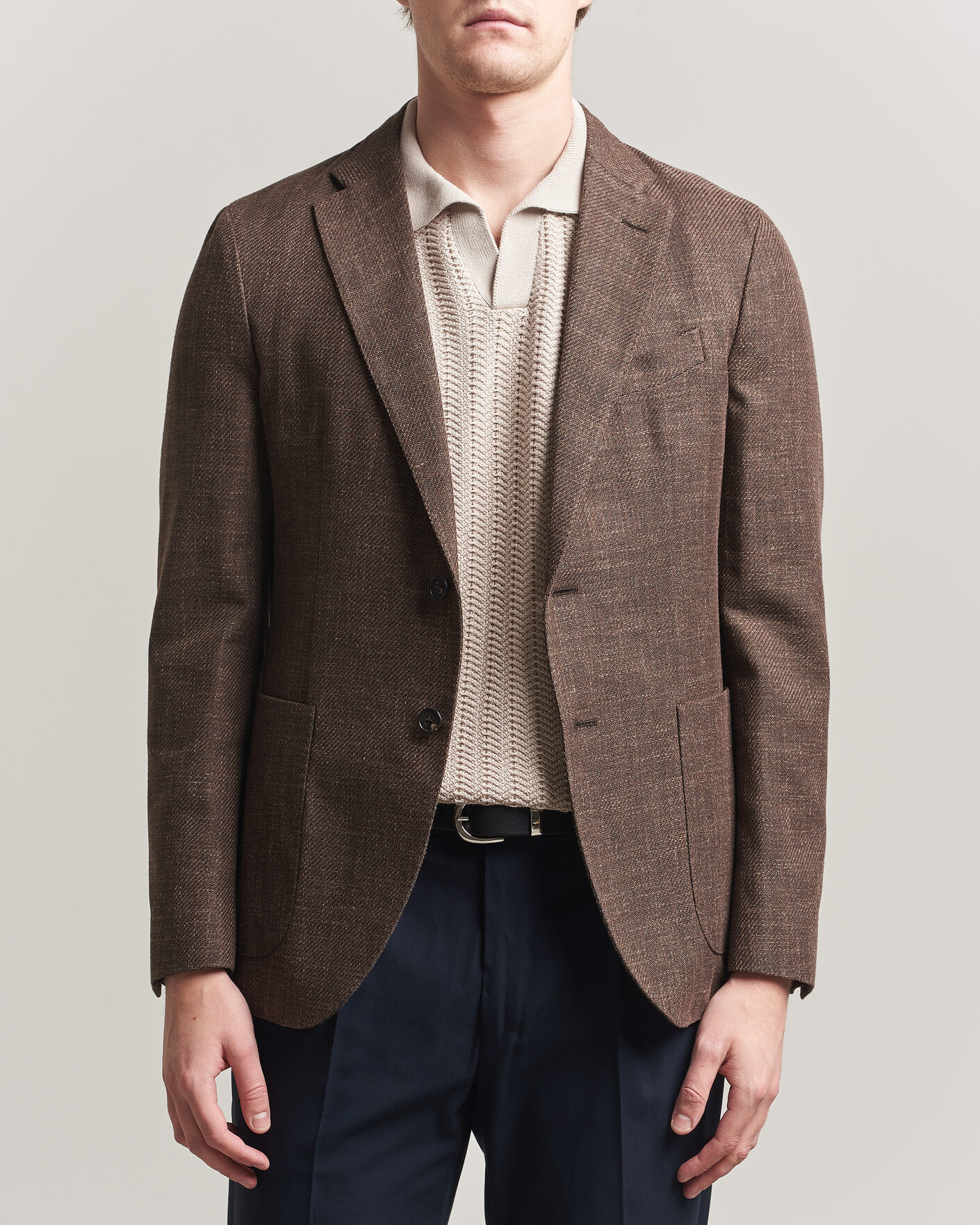 Heren | Blazers | Incotex | Structured Cotton Blazer Dark Brown