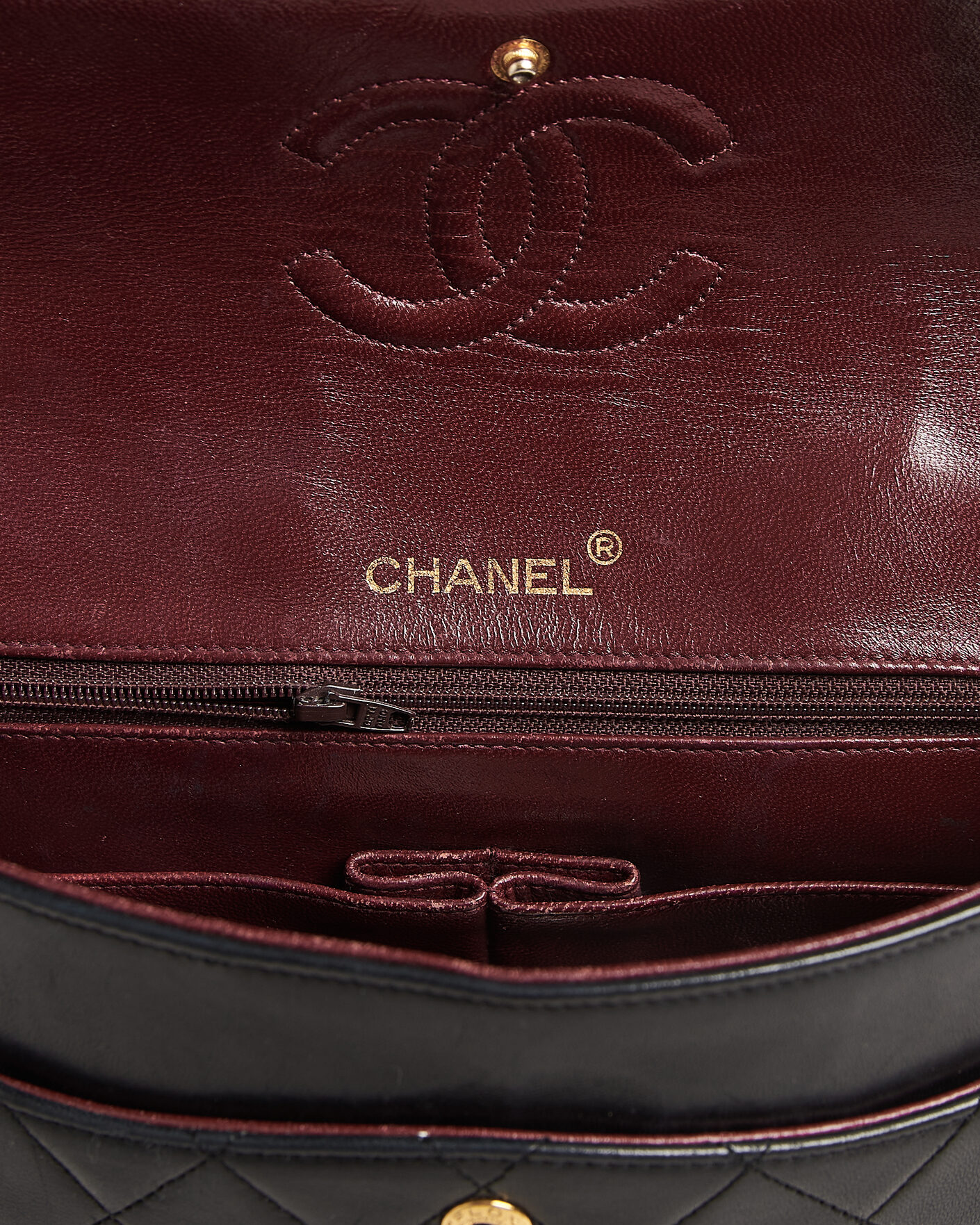 Heren | Pre-Owned & Vintage Bags | Chanel Pre-Owned | Classic Medium Square Double Flap Bag Lambskin Black