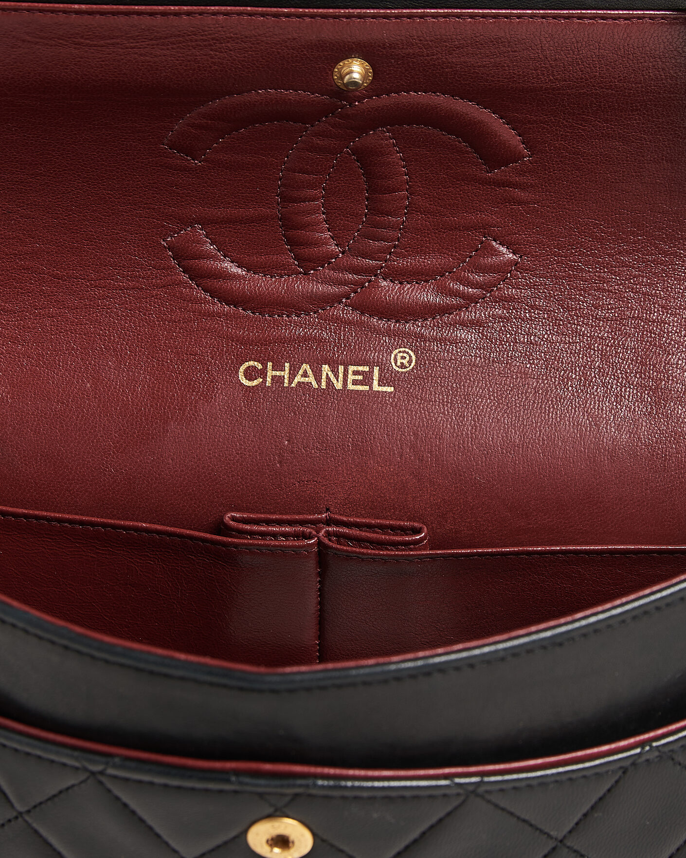 Heren | Pre-Owned & Vintage Bags | Chanel Pre-Owned | Classic Medium Double Flap Bag Lambskin Black