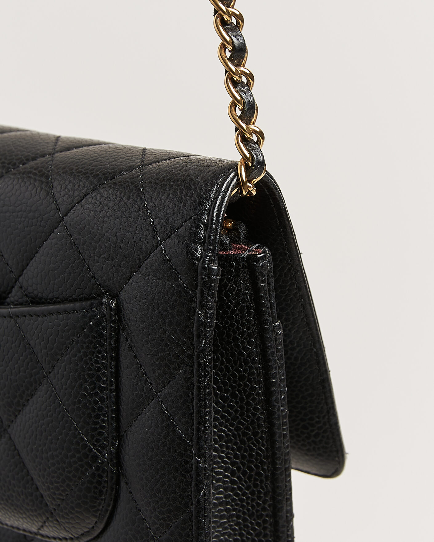 Heren | Pre-Owned & Vintage Bags | Chanel Pre-Owned | Wallet On Chain Caviar Leather Black