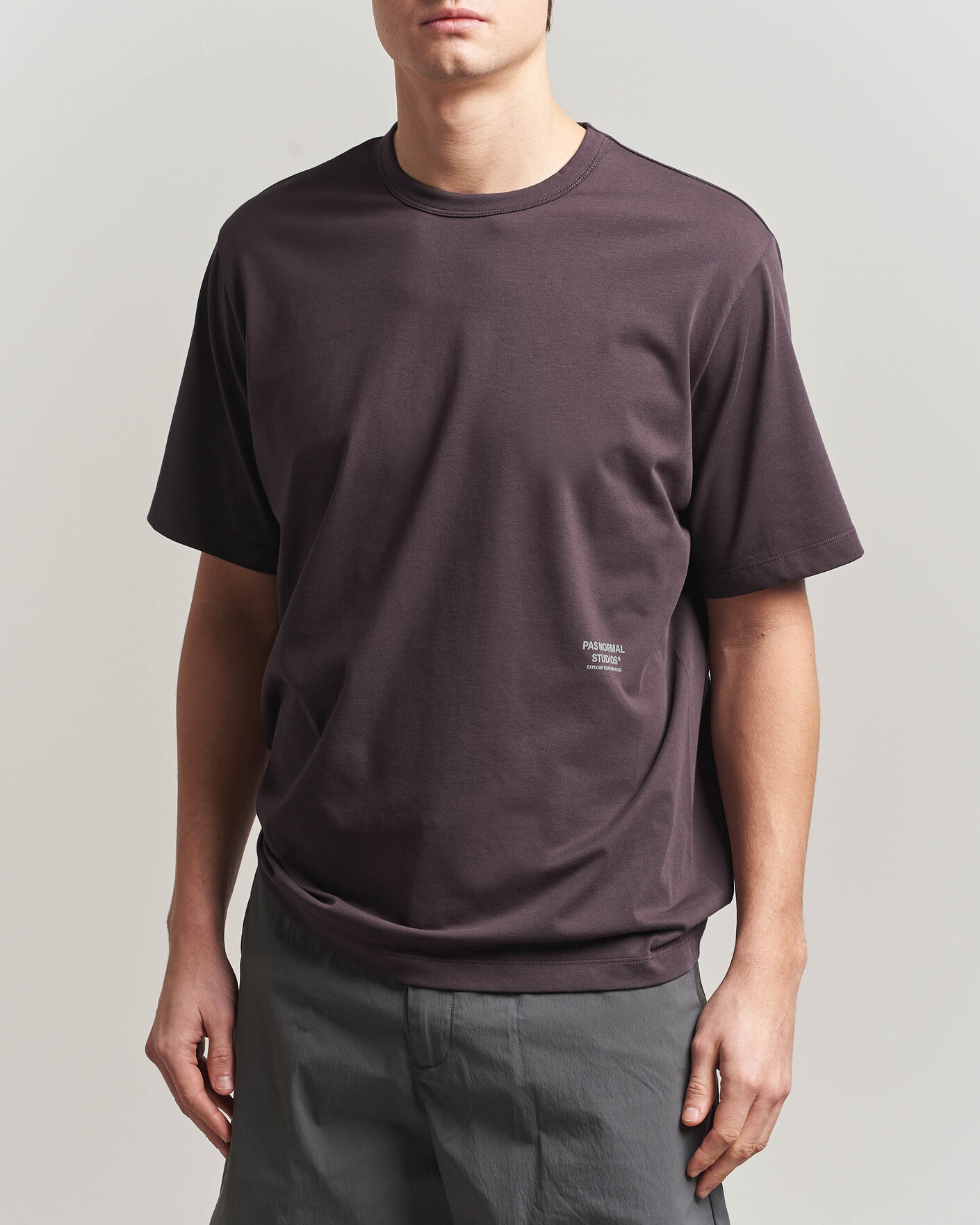 Heren | T-shirts | Pas Normal Studios | Off Race Cotton Tech T-Shirt Dark Purple