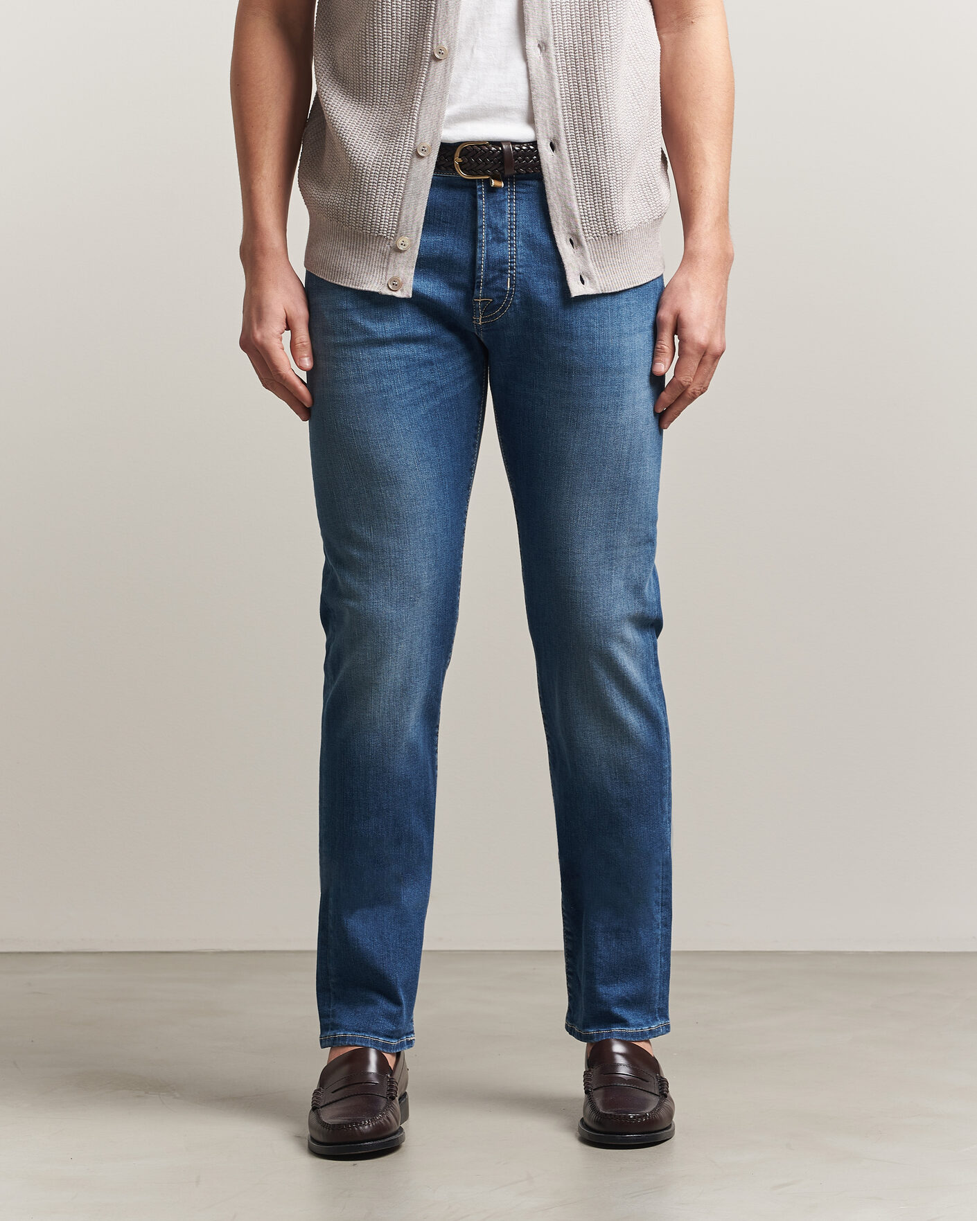 Heren | Jeans | Jacob Cohën | Bard Slim Fit Super Stretch Jeans Light Vintage