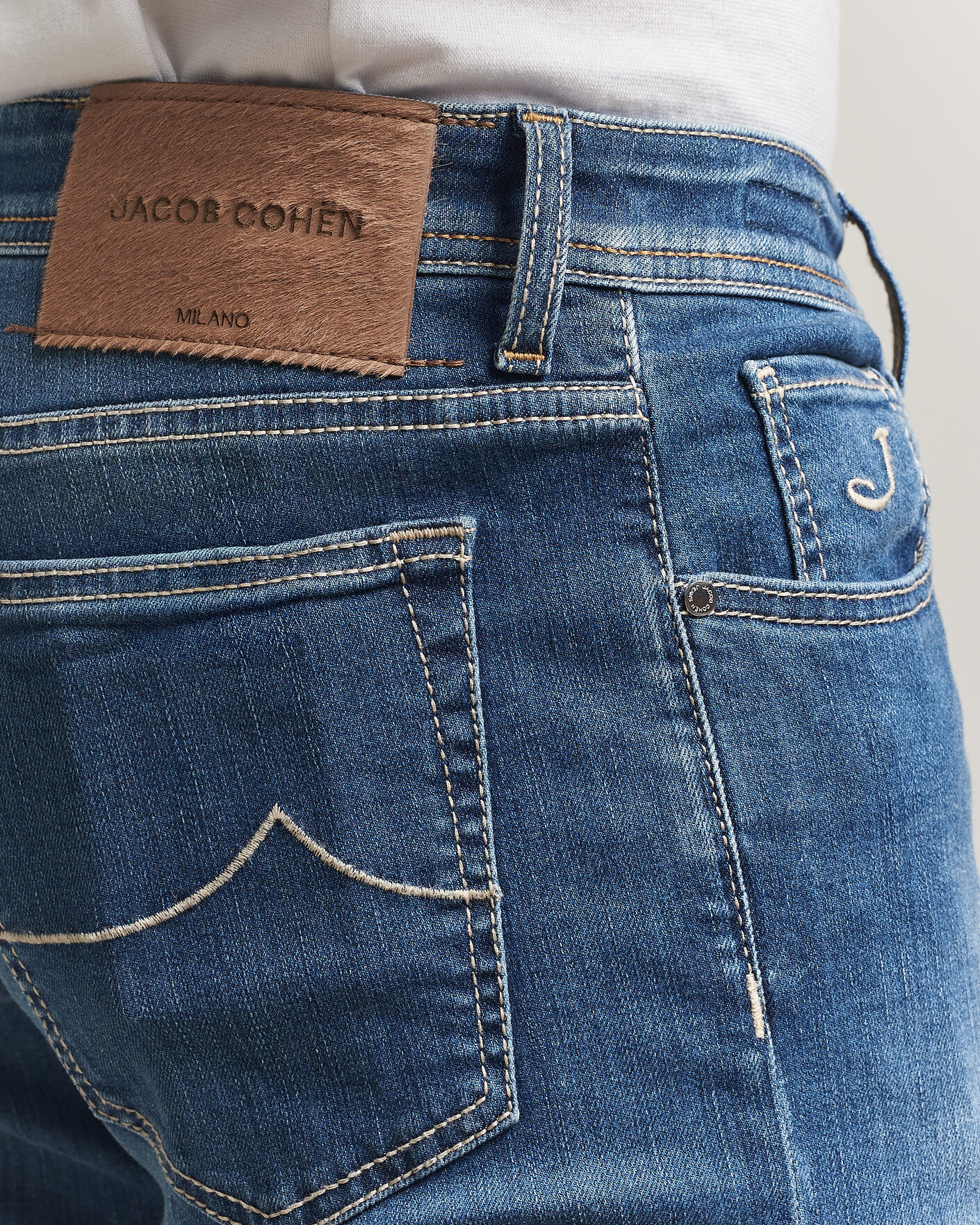 Heren | Jeans | Jacob Cohën | Bard Slim Fit Super Stretch Jeans Light Vintage