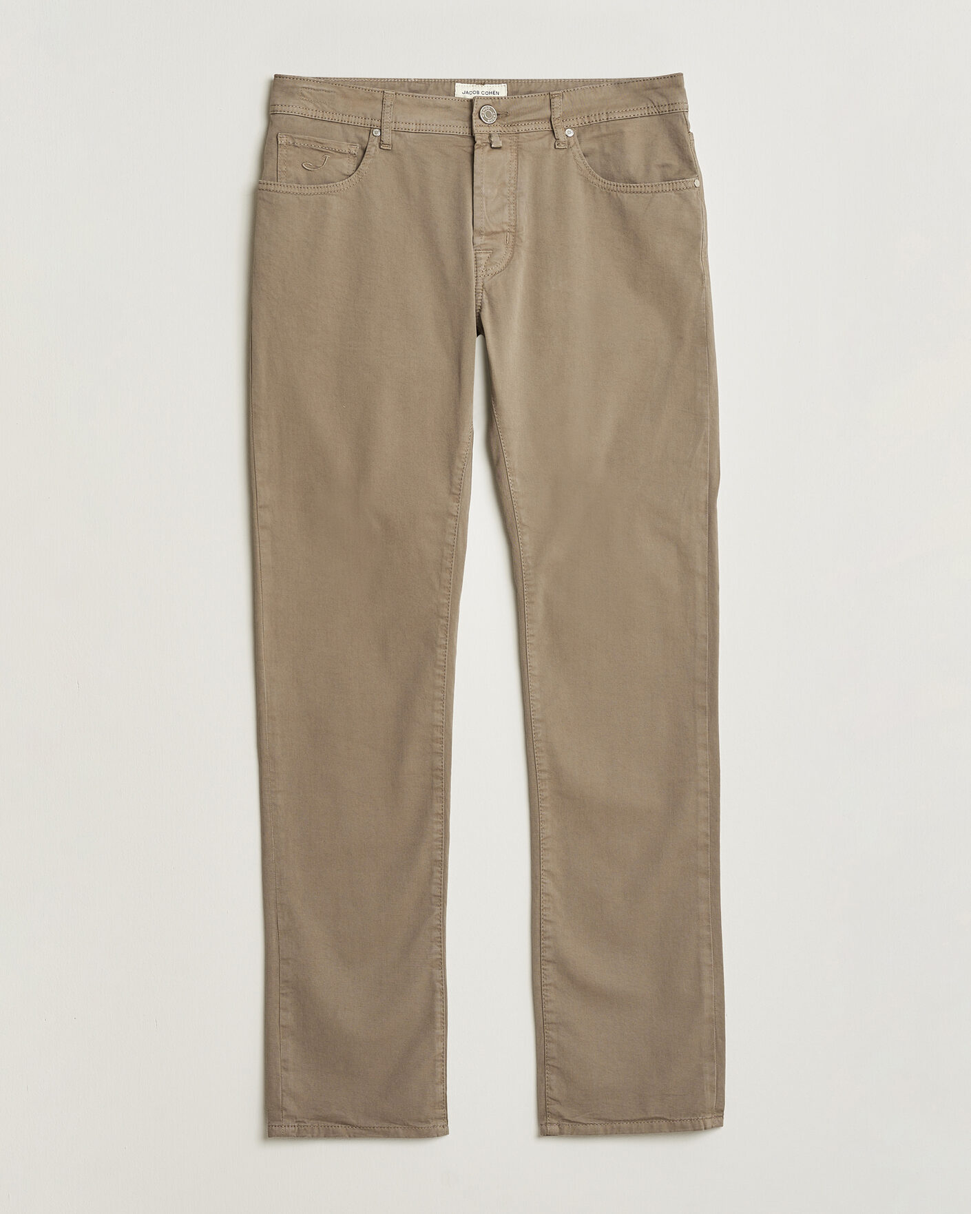 Heren | Broeken | Jacob Cohën | Bard Garment Dyed Gabardine Trousers Khaki Beige