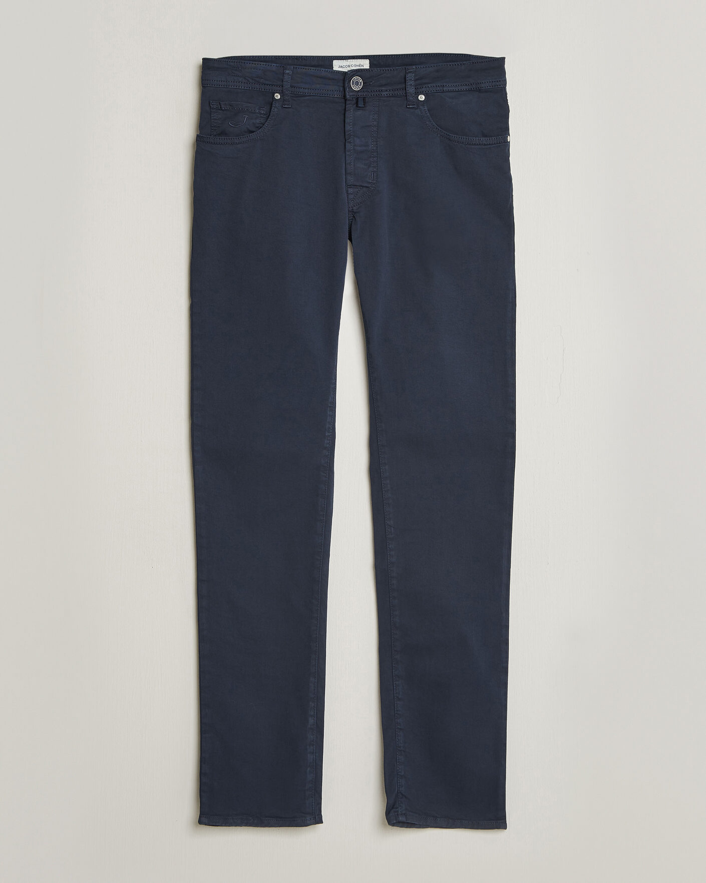 Heren | Broeken | Jacob Cohën | Bard Garment Dyed Gabardine Trousers Navy Blue