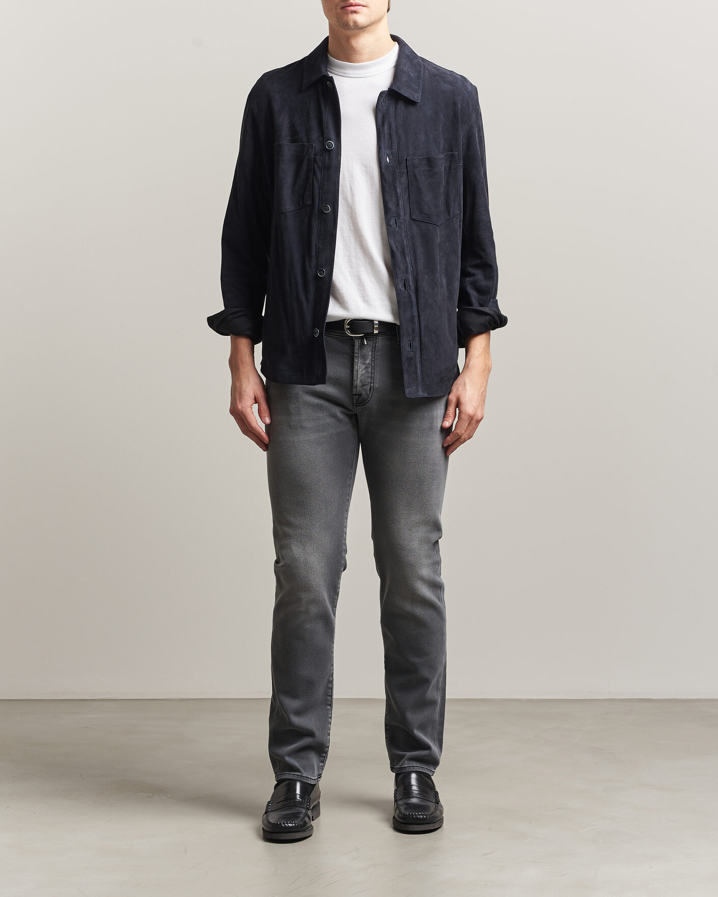 Heren | Jeans | Jacob Cohën | Nick Slim Fit Power Stretch Jeans Light Black Wash