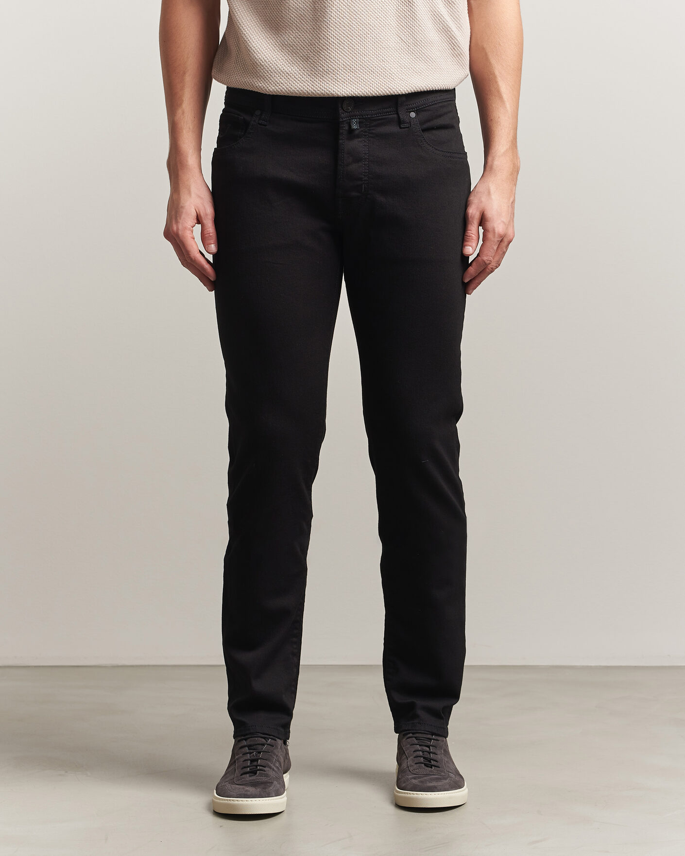 Heren | Broeken | Jacob Cohën | Nick Slim Fit Stretch Stay Black Jeans Rinse Wash