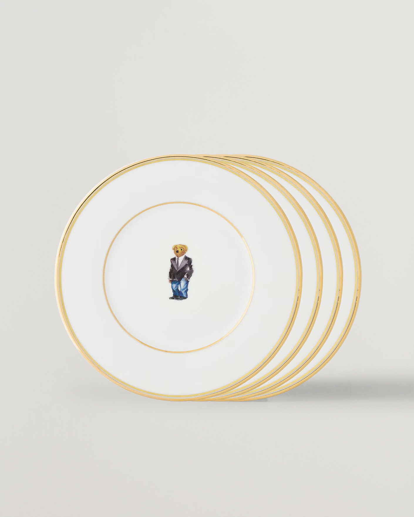 Heren | Thuis | Ralph Lauren Home | Wilshire Tuxedo Bear Plate Set White/Gold