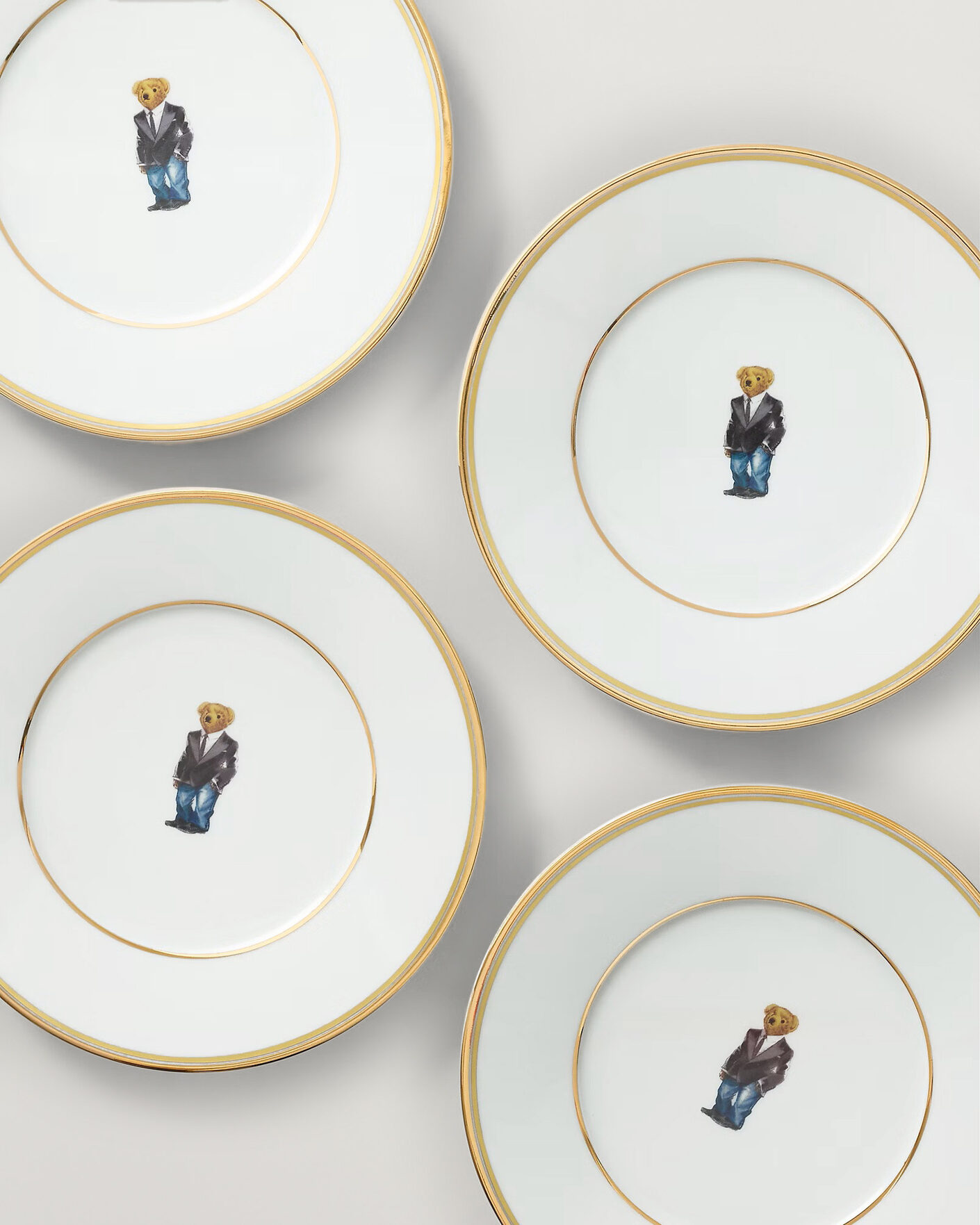 Heren | Thuis | Ralph Lauren Home | Wilshire Tuxedo Bear Plate Set White/Gold