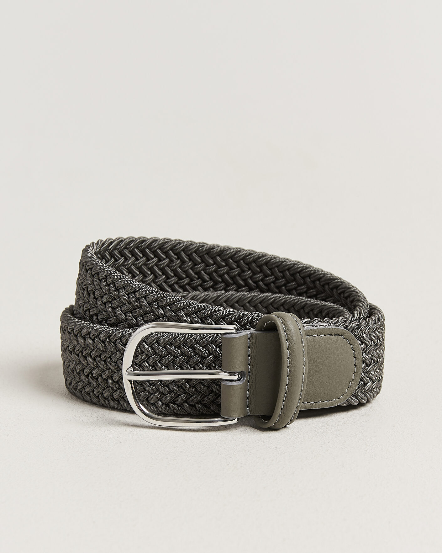 Heren | Riemen | Anderson's | Stretch Woven 3,5cm Belt Grey