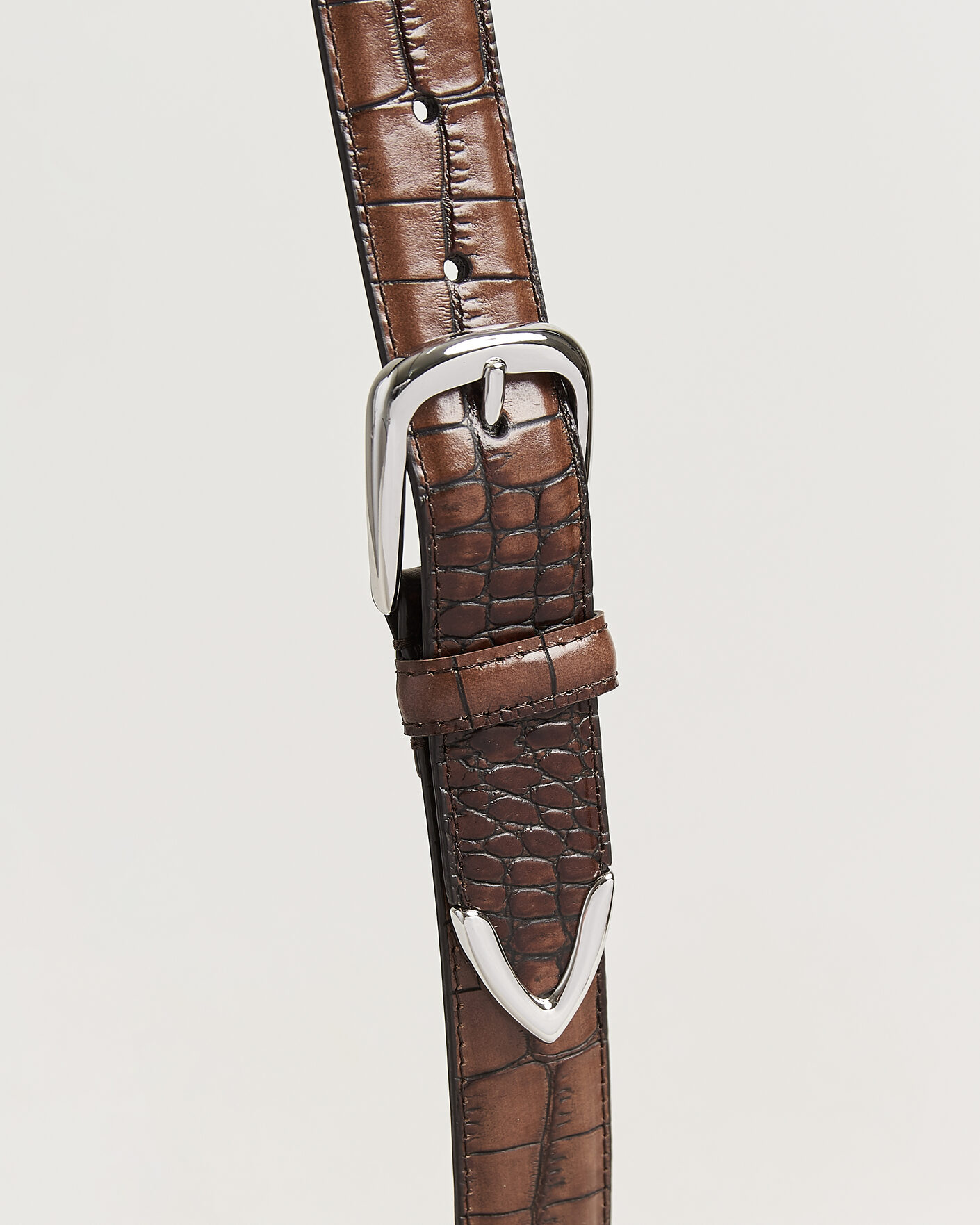 Heren | Riemen | Anderson's | Embossed Western Leather Belt Tan