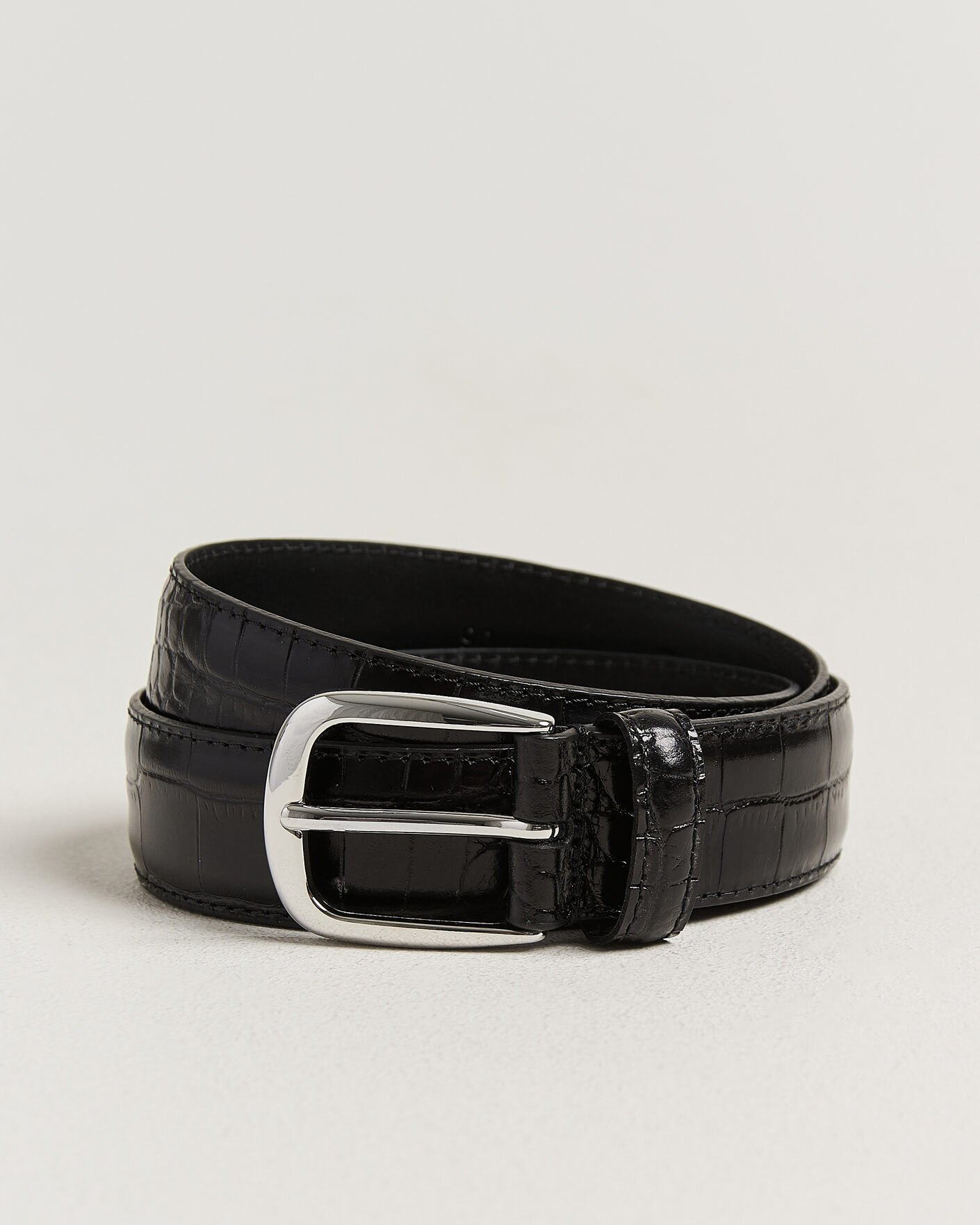 Heren | Riemen | Anderson's | Embossed Western Leather Belt Black
