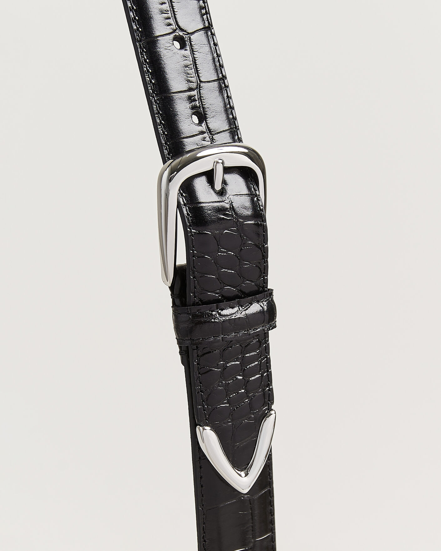 Heren | Riemen | Anderson's | Embossed Western Leather Belt Black