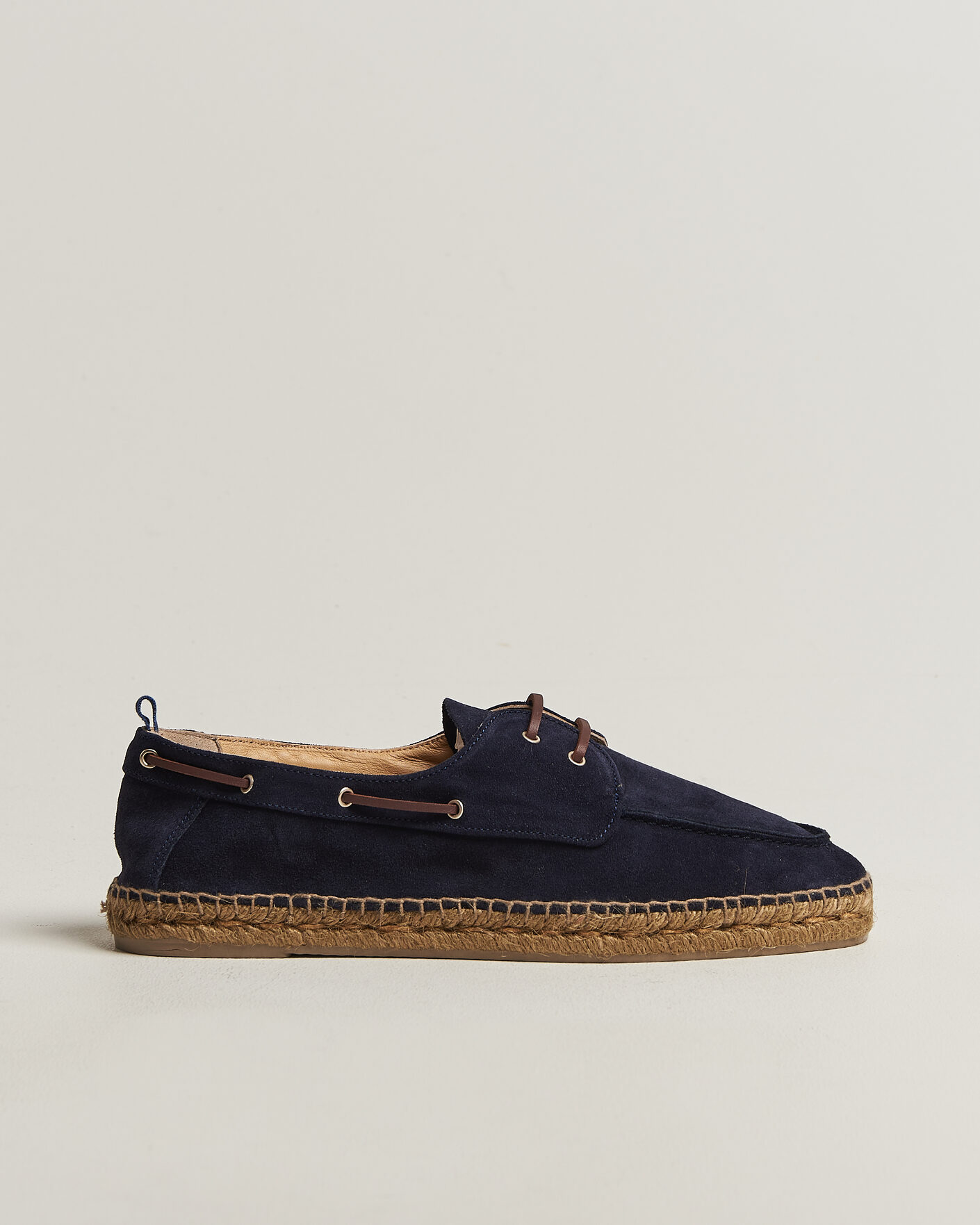 Heren | Espadrilles | Castañer | Nemo Casual Suede Boat Shoe Azul Oscuro