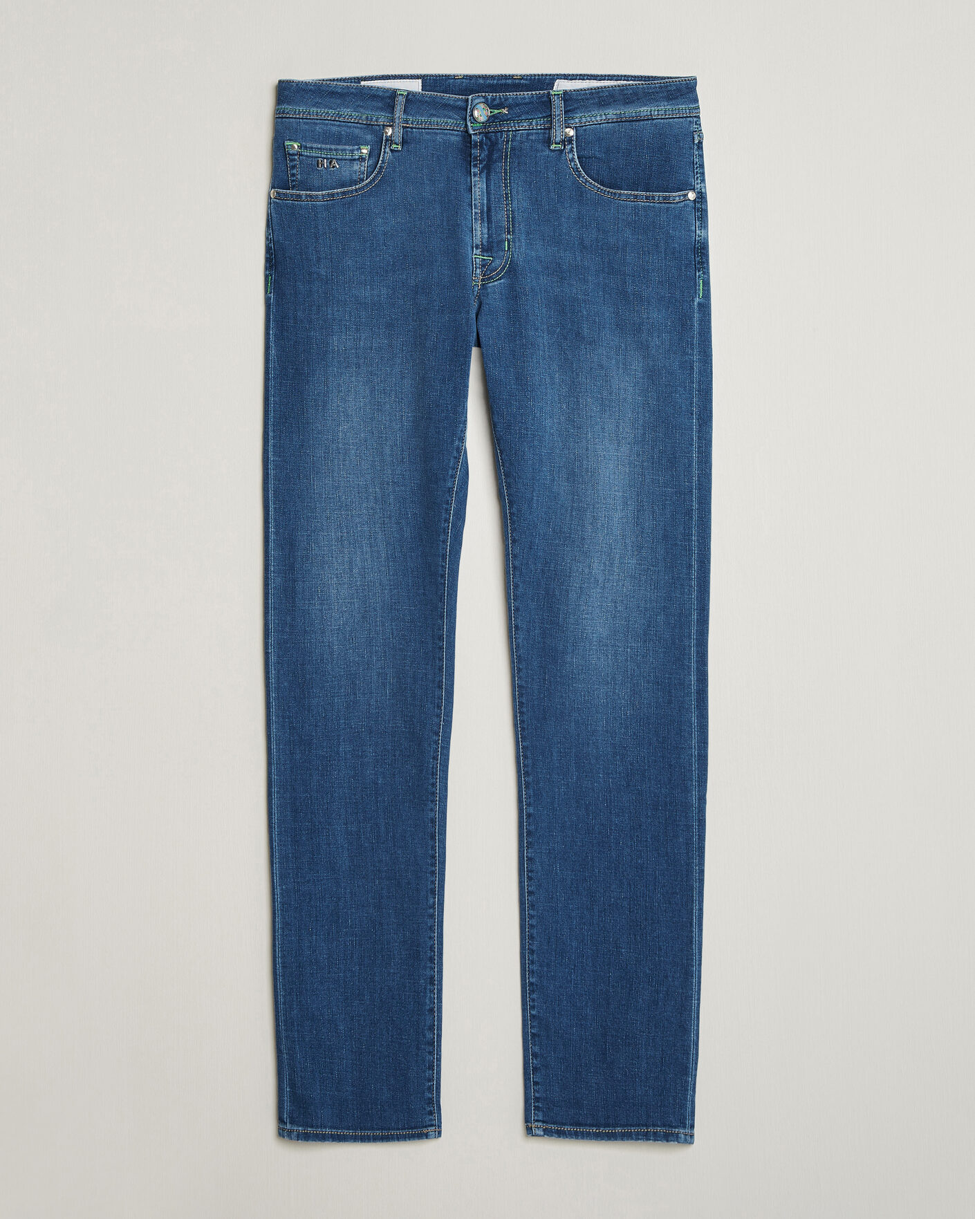 Heren | Broeken | Tramarossa | Michelangelo Contrast Seam Stretch Jeans Mid Blue