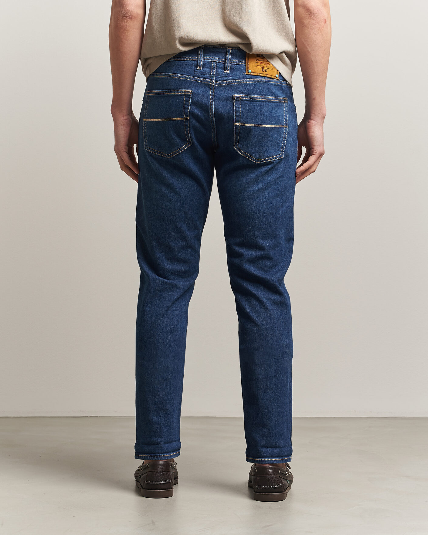 Heren | Jeans | Tramarossa | Michelangelo Western Badge Stretch Jeans Mid Blue