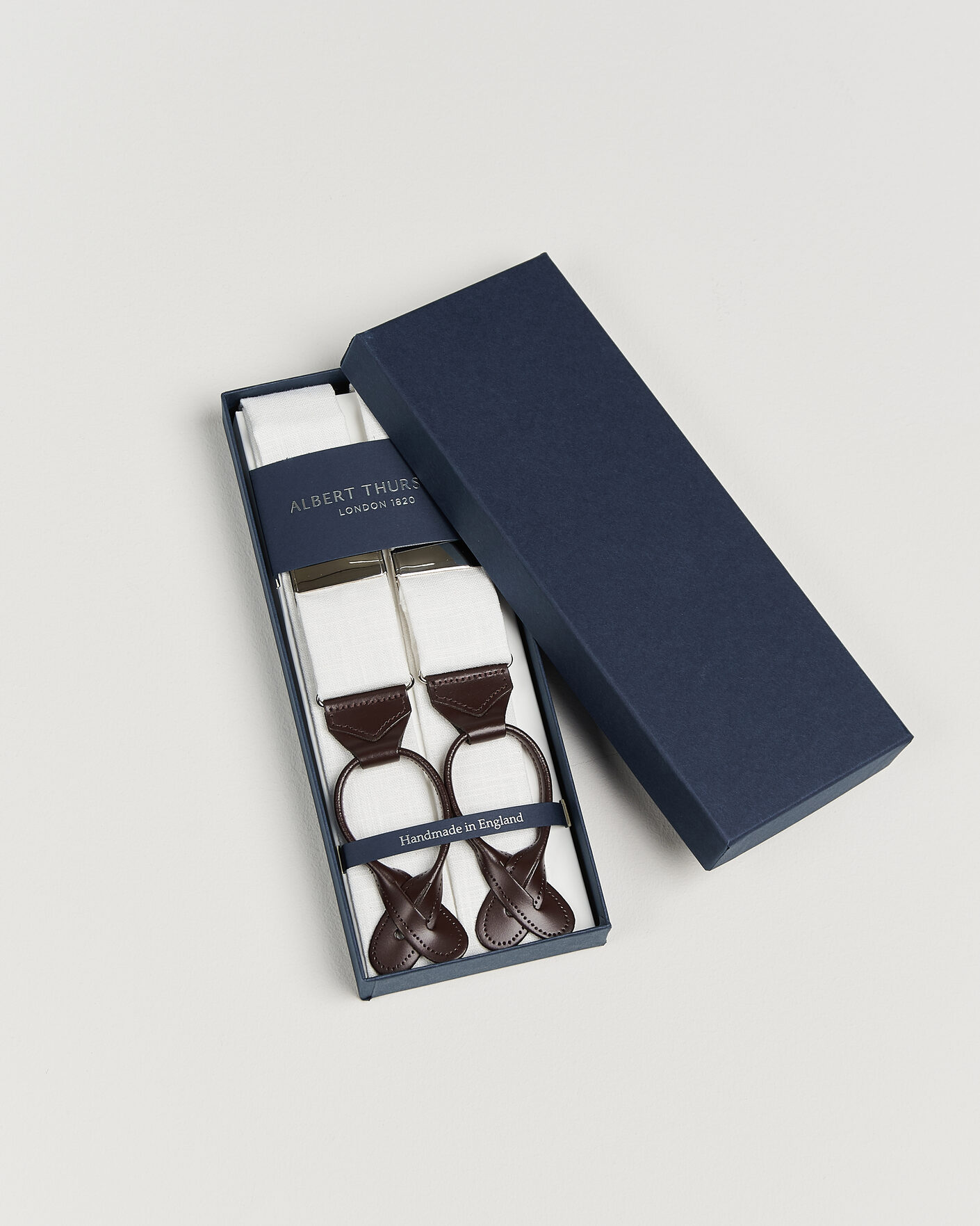 Heren | Bretels | Albert Thurston | Linen Braces Ivory