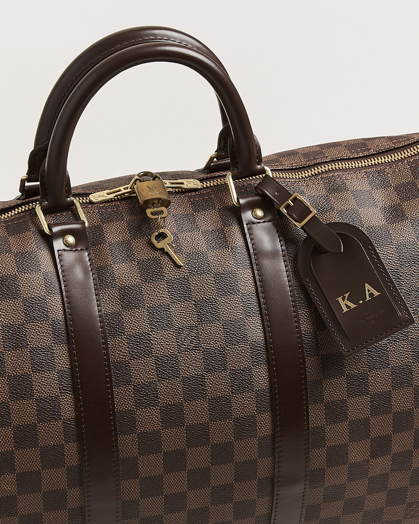 Heren | Pre-Owned & Vintage Bags | Louis Vuitton Pre-Owned | Keepall 50 Damier Ebene