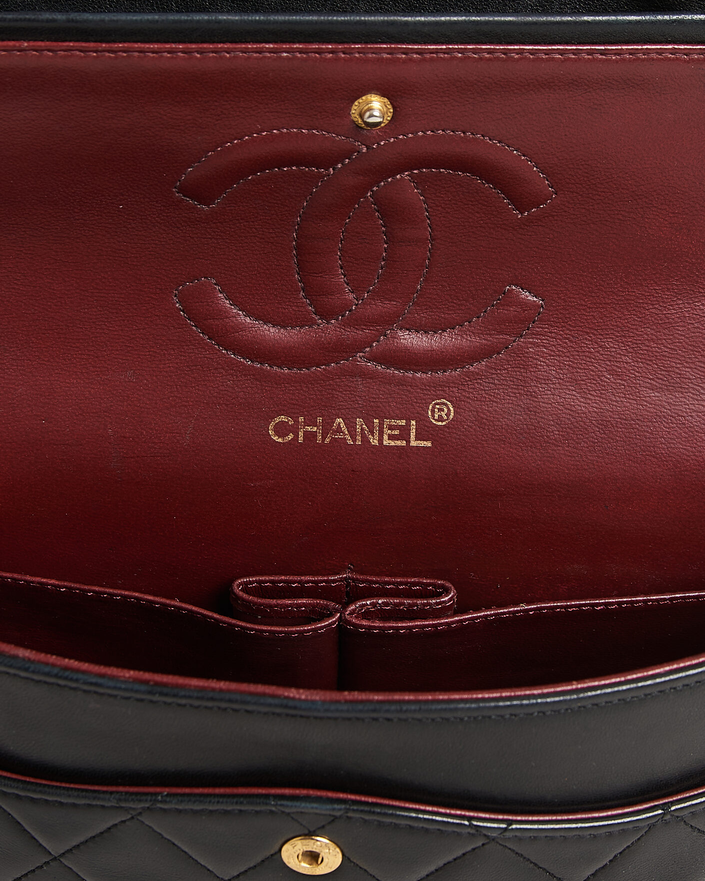 Heren | Pre-Owned & Vintage Bags | Chanel Pre-Owned | Classic Medium Double Flap Bag Lambskin Black