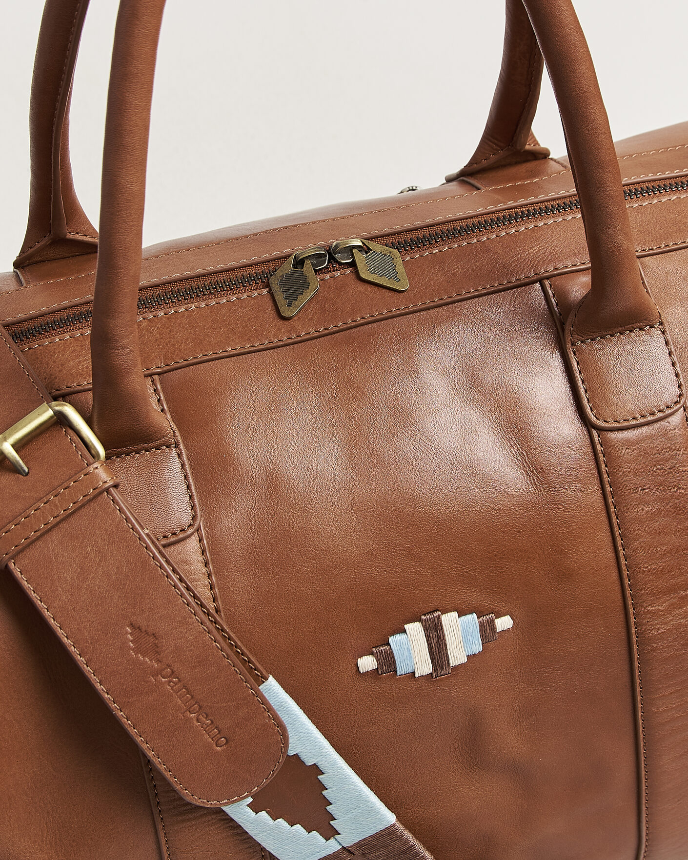 Heren | Tassen | Pampeano | Varon Small Leather Weekend Bag Tan