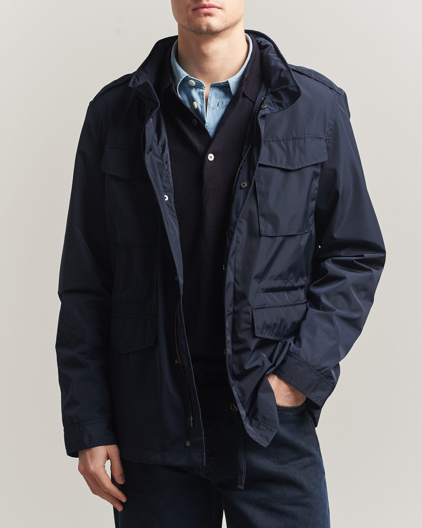 stone isand david-tc jacket m65 ダークネイビー Stone Island David TC Field Jacket Navy Blue | Man - CareOfCarl.nl