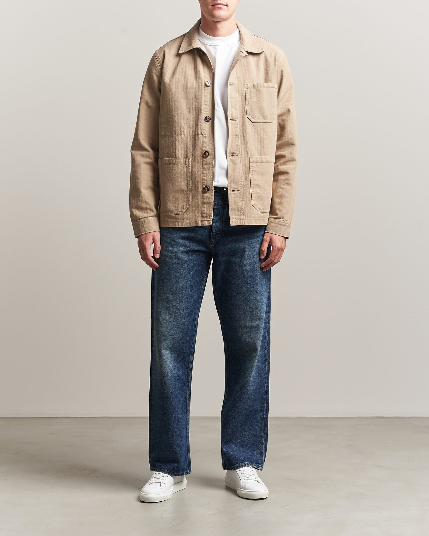 Heren |  | A Day's March | Original Herringbone Overshirt Desert Taupe