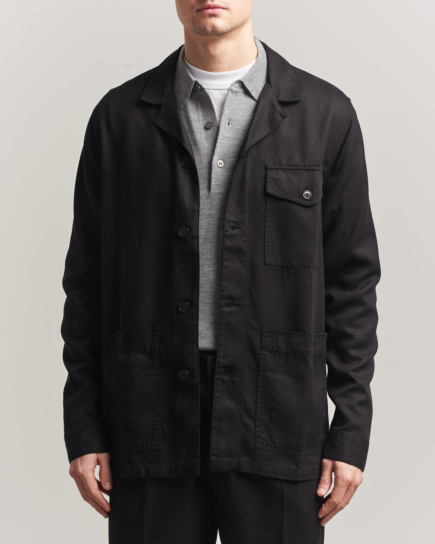 Heren | Overhemden | A Day's March | Banagher Lyocell Overshirt Black