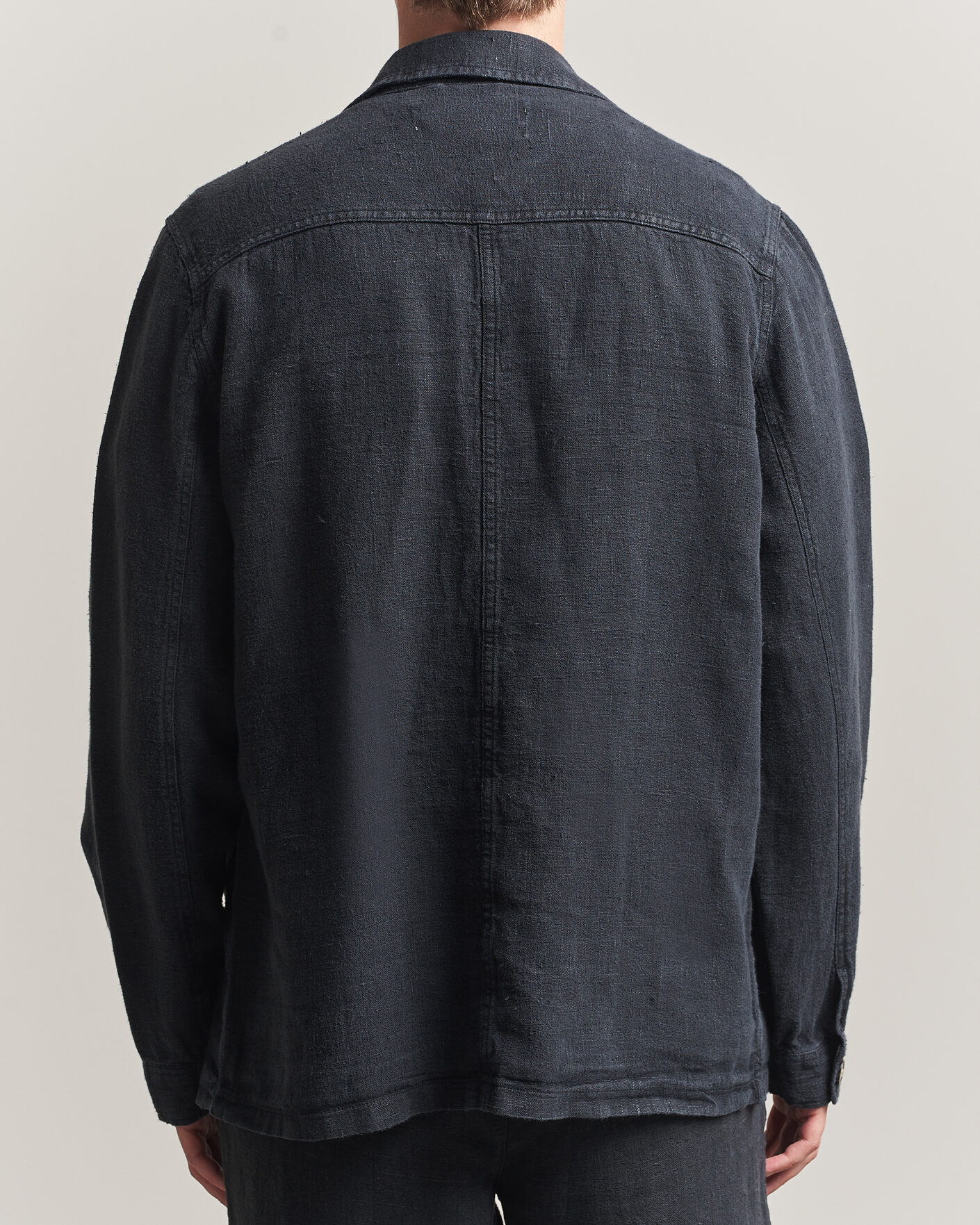 Heren | Overhemden | A Day's March | Original Linen Overshirt Black