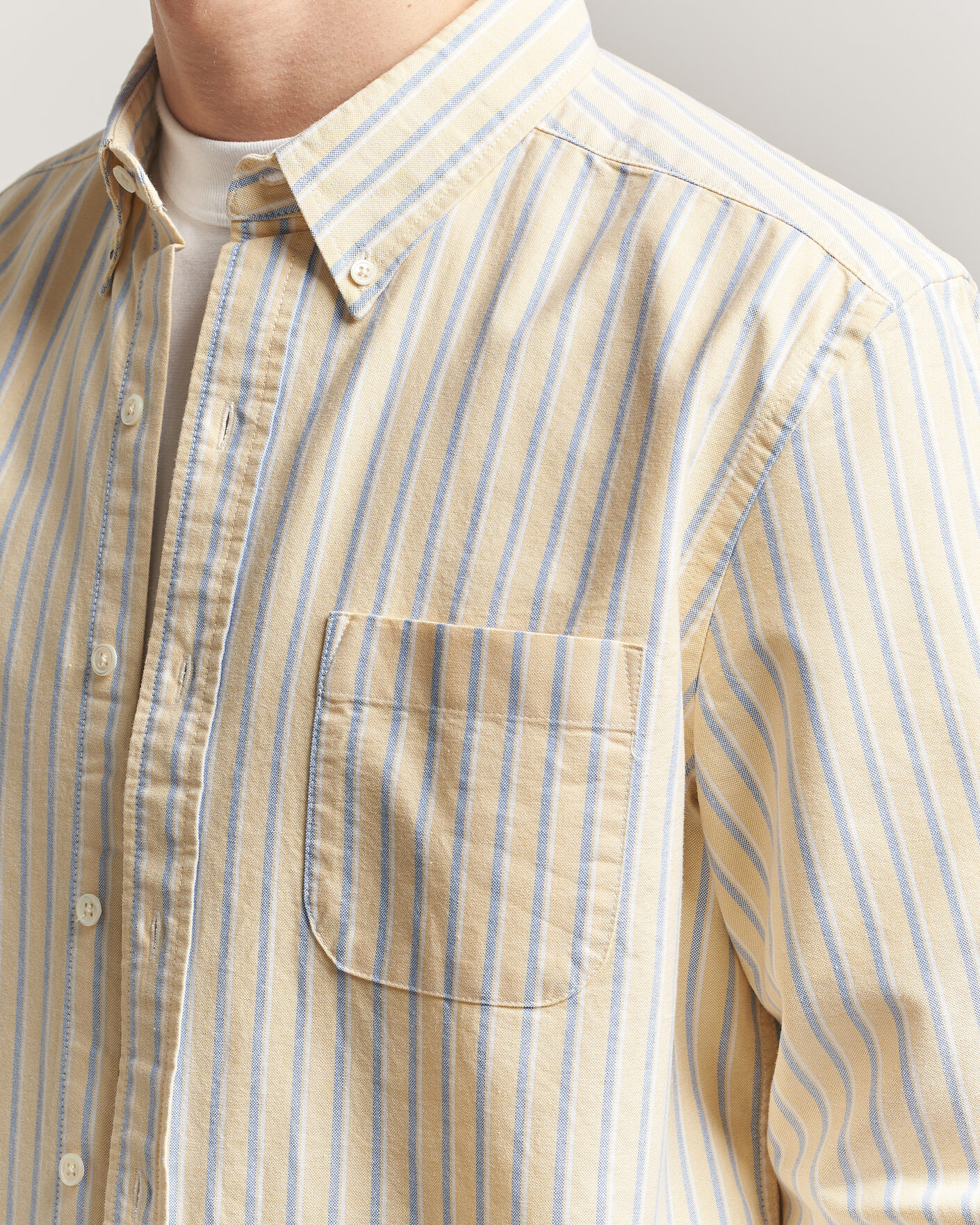 Heren | Overhemden | A Day's March | Original Oxford Shirt Yellow Multi