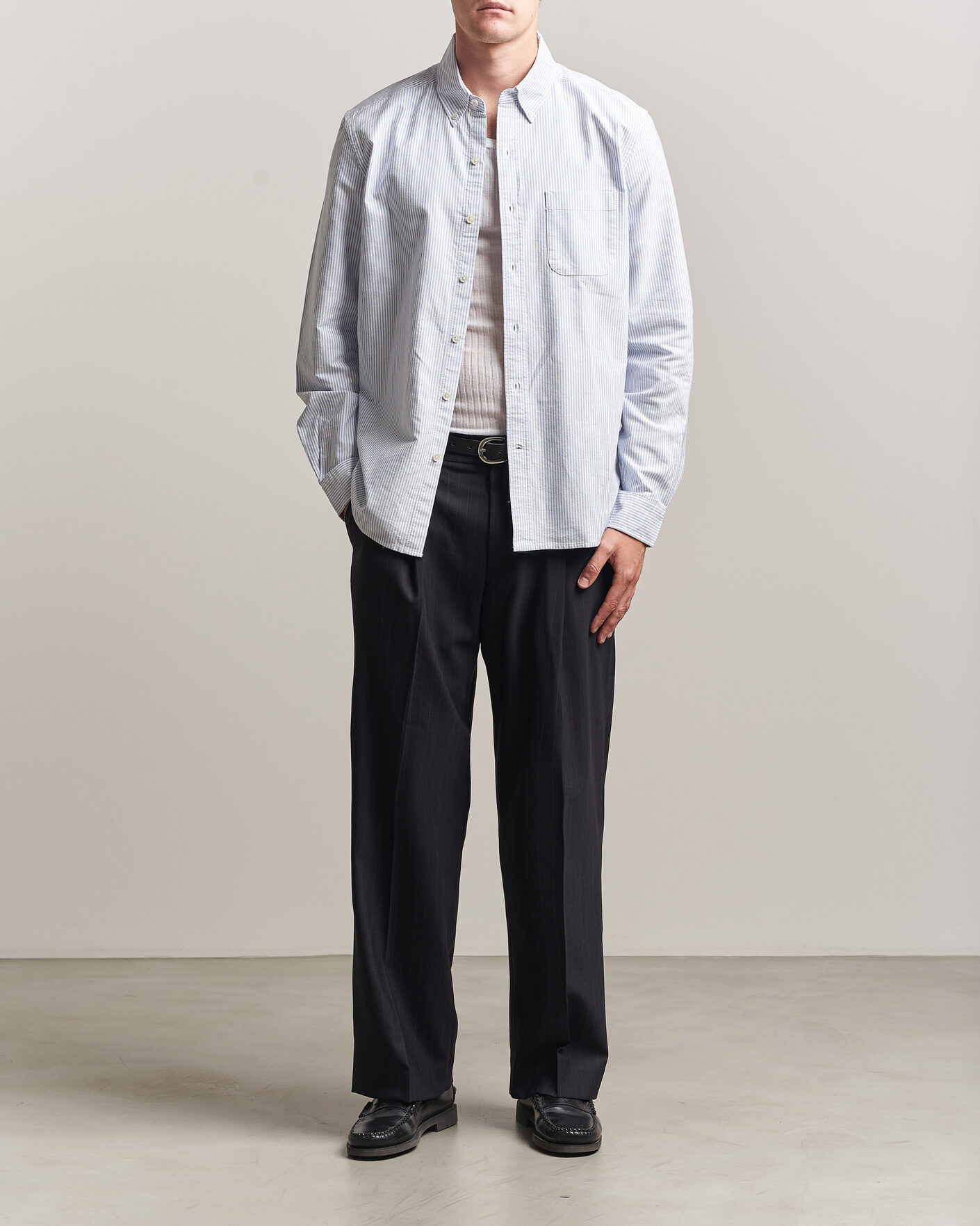 Heren | Overhemden | A Day's March | Original Oxford Shirt Blue/White