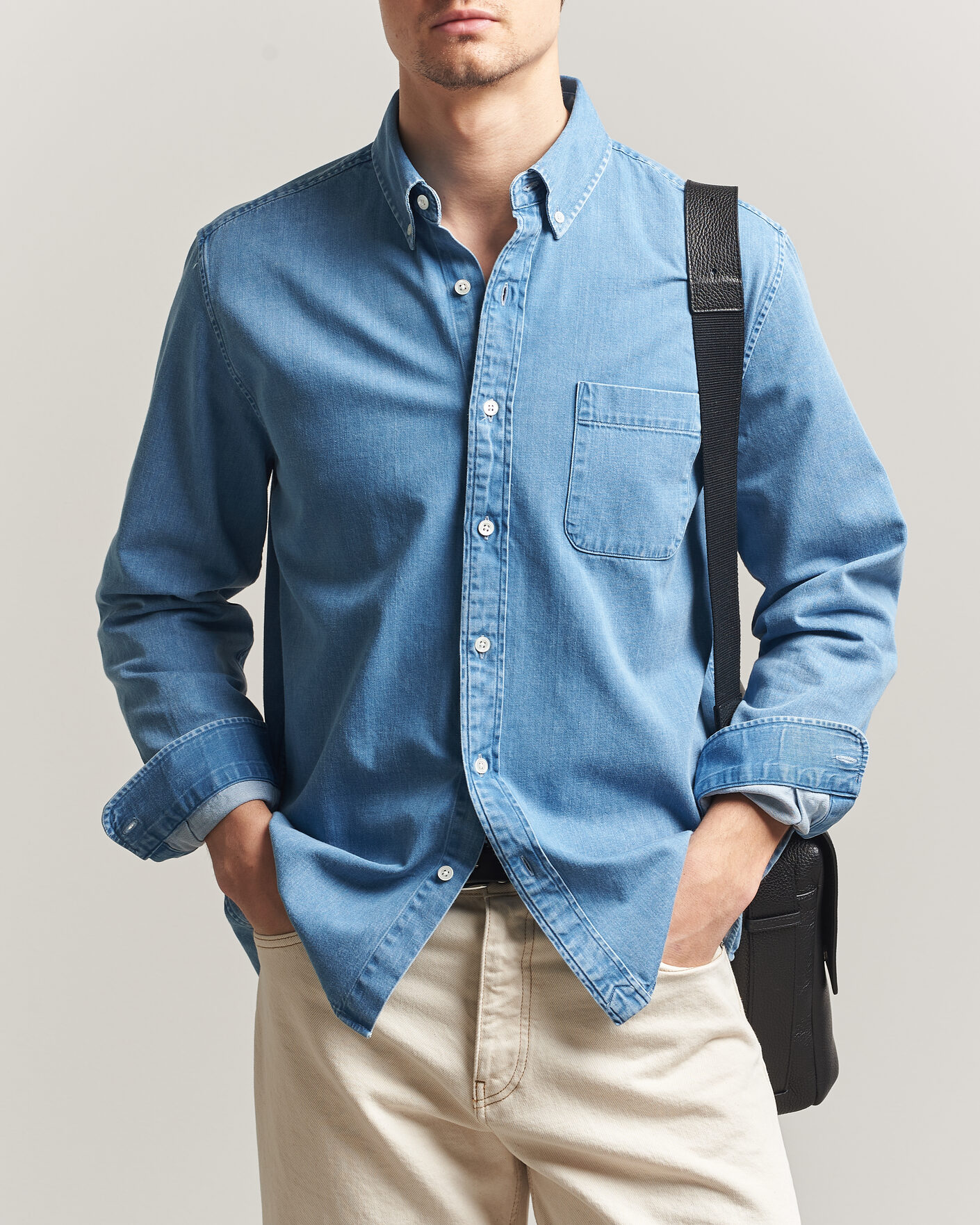 Heren | Overhemden | A Day's March | Original Denim Shirt Light Blue