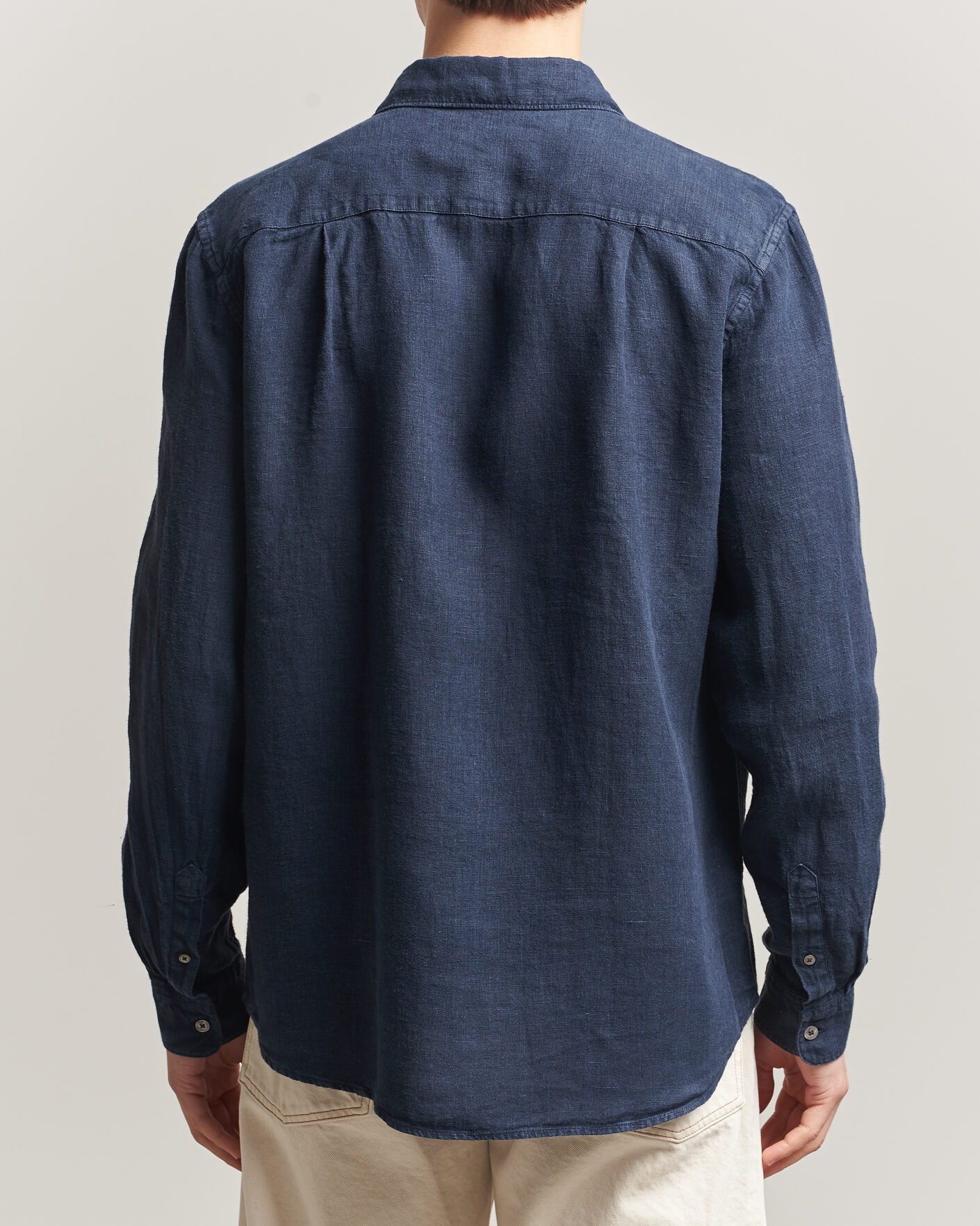 Heren | Overhemden | A Day's March | Daintree Linen Shirt Navy