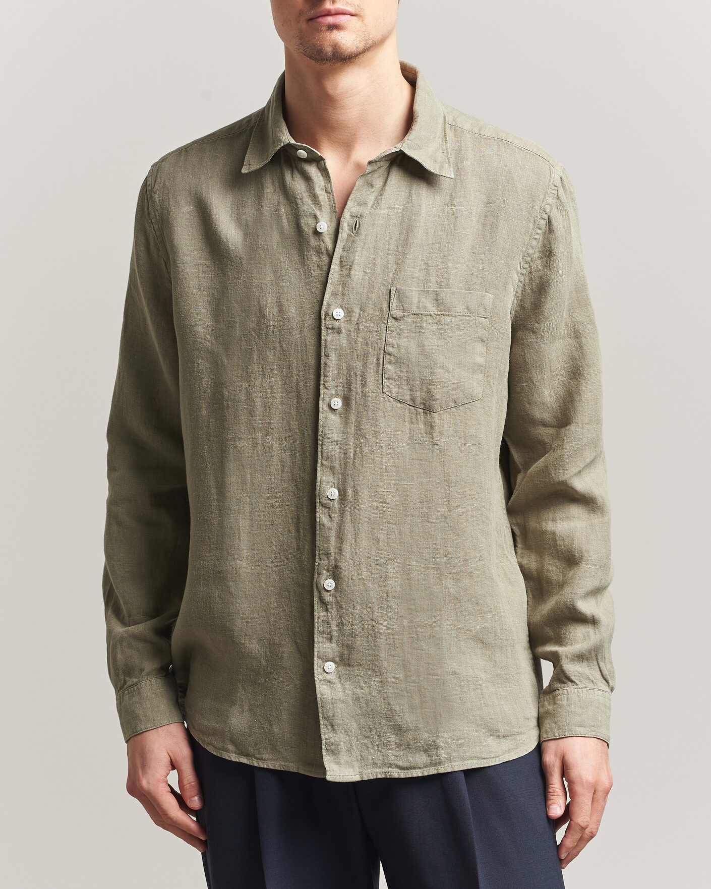 Heren | Overhemden | A Day's March | Daintree Linen Shirt Misty Green