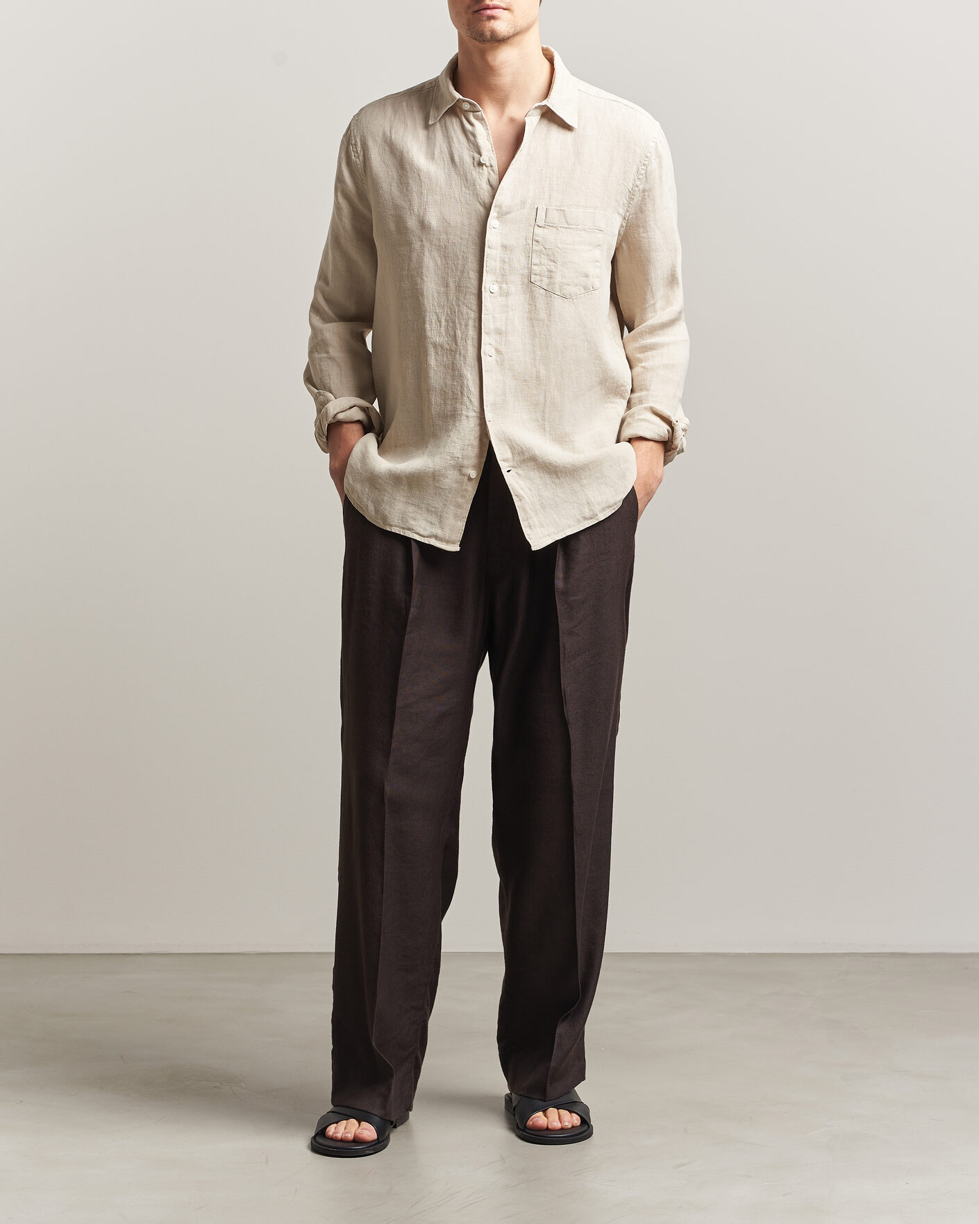 Heren | Overhemden | A Day's March | Daintree Linen Shirt Moonstruck